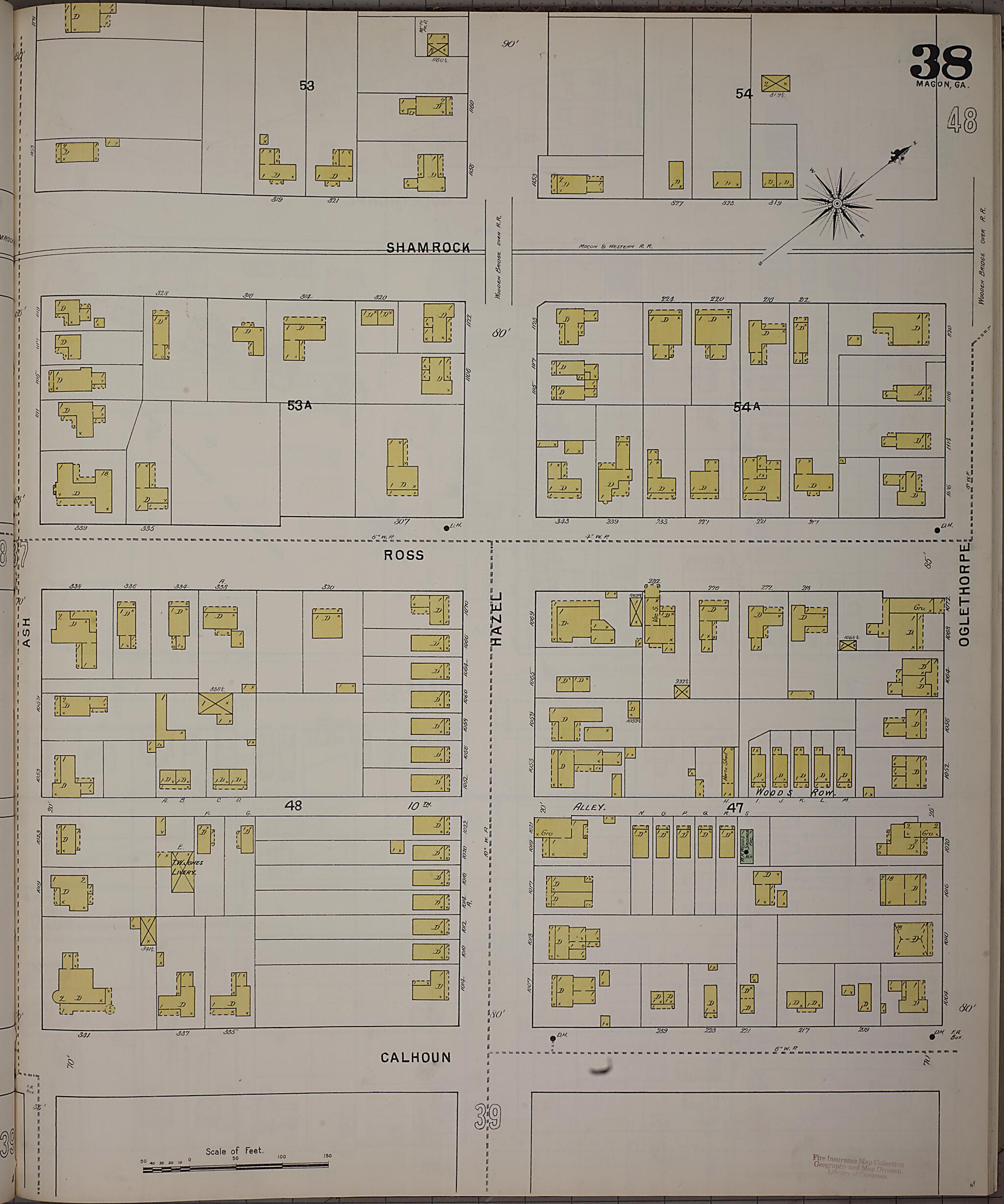 This old map of Macon, Jones County, Georgia was created by Sanborn Map Company in 1895