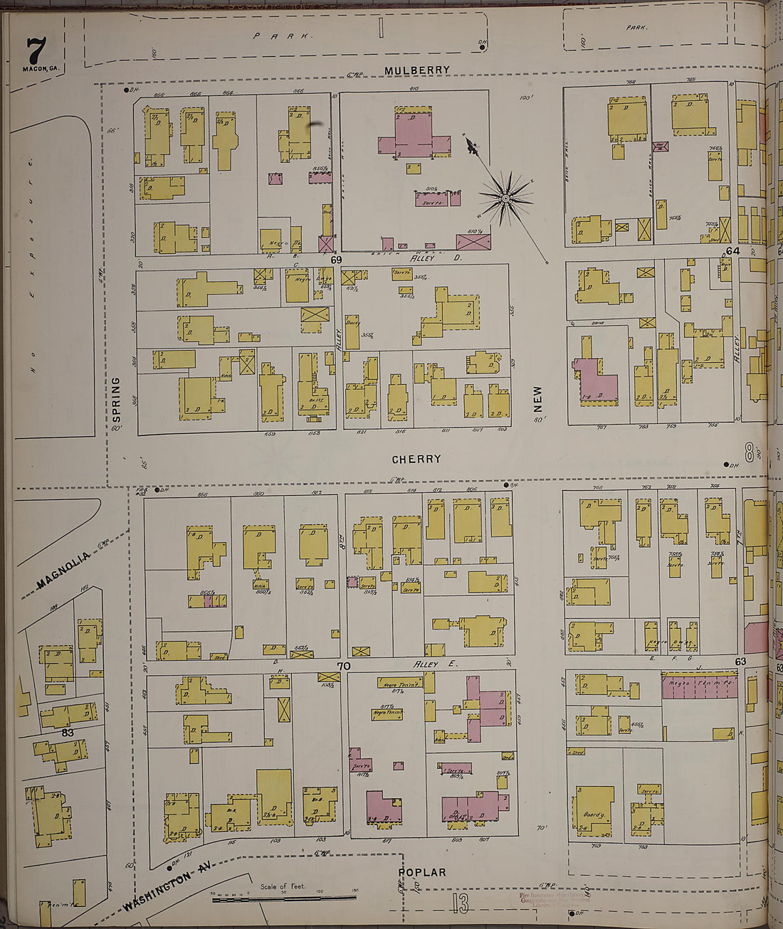 This old map of Macon, Jones County, Georgia was created by Sanborn Map Company in 1895