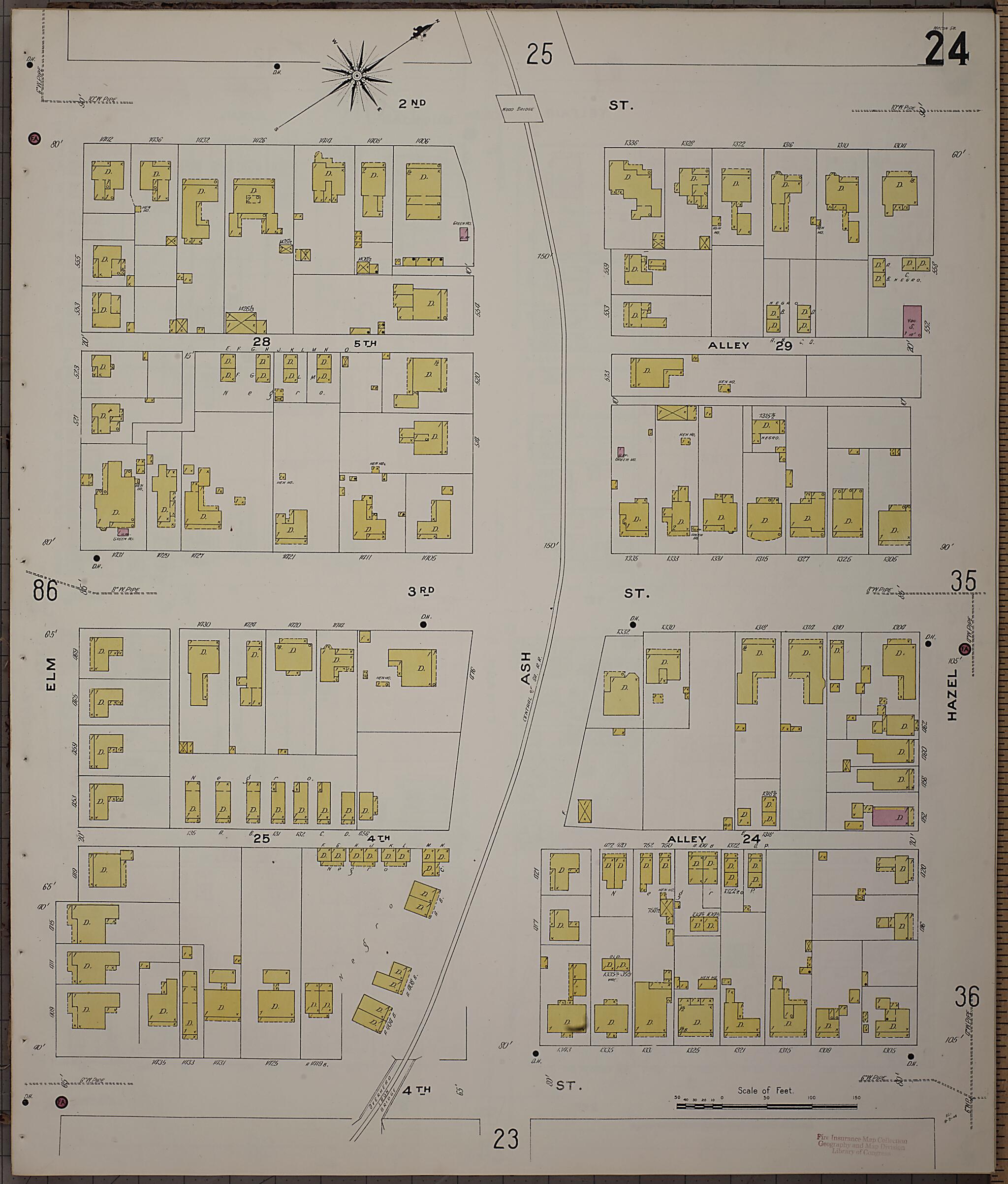 This old map of Macon, Jones County, Georgia was created by Sanborn Map Company in 1908