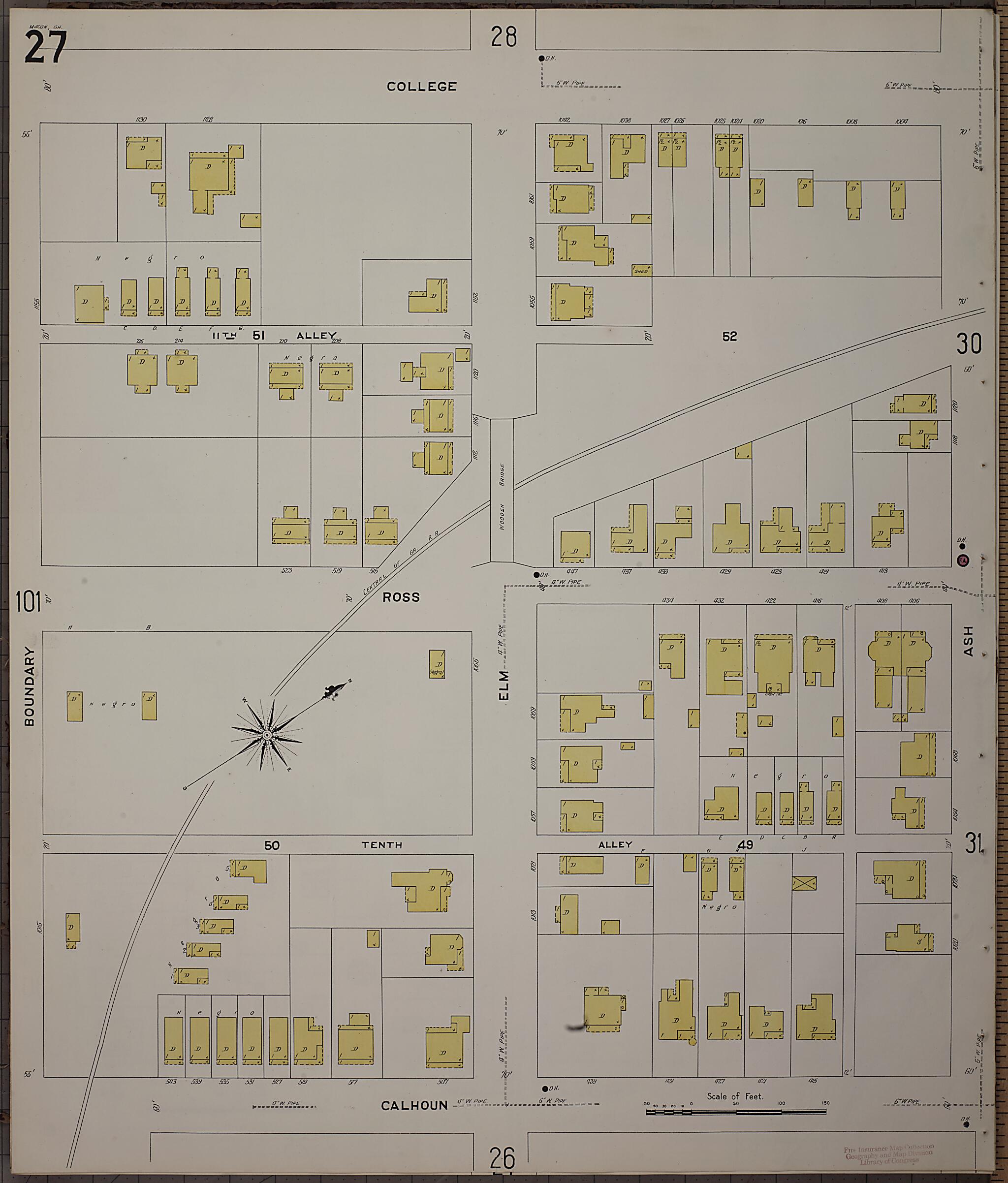 This old map of Macon, Jones County, Georgia was created by Sanborn Map Company in 1908
