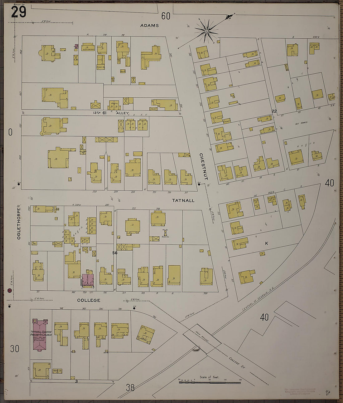 This old map of Macon, Jones County, Georgia was created by Sanborn Map Company in 1908