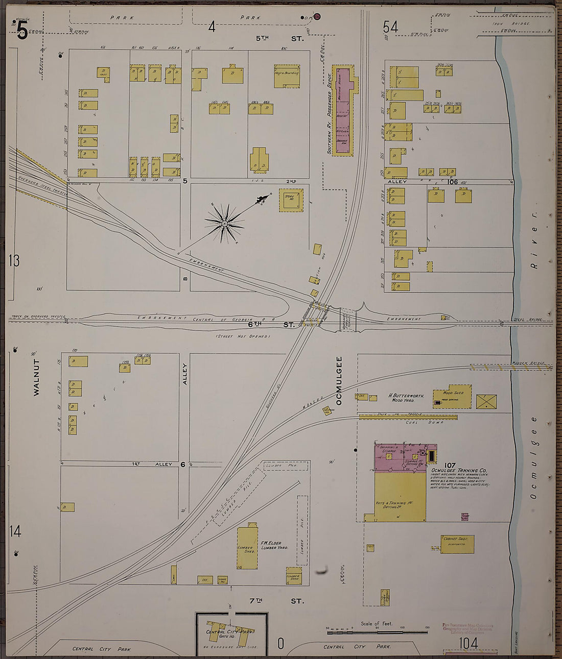This old map of Macon, Jones County, Georgia was created by Sanborn Map Company in 1908