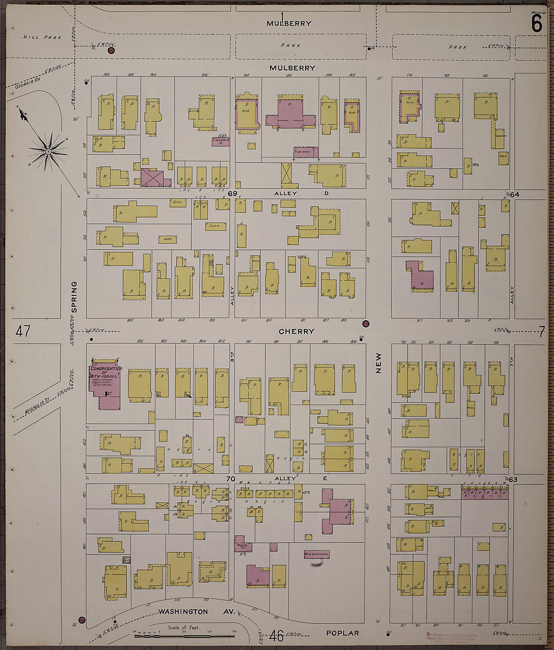 This old map of Macon, Jones County, Georgia was created by Sanborn Map Company in 1908
