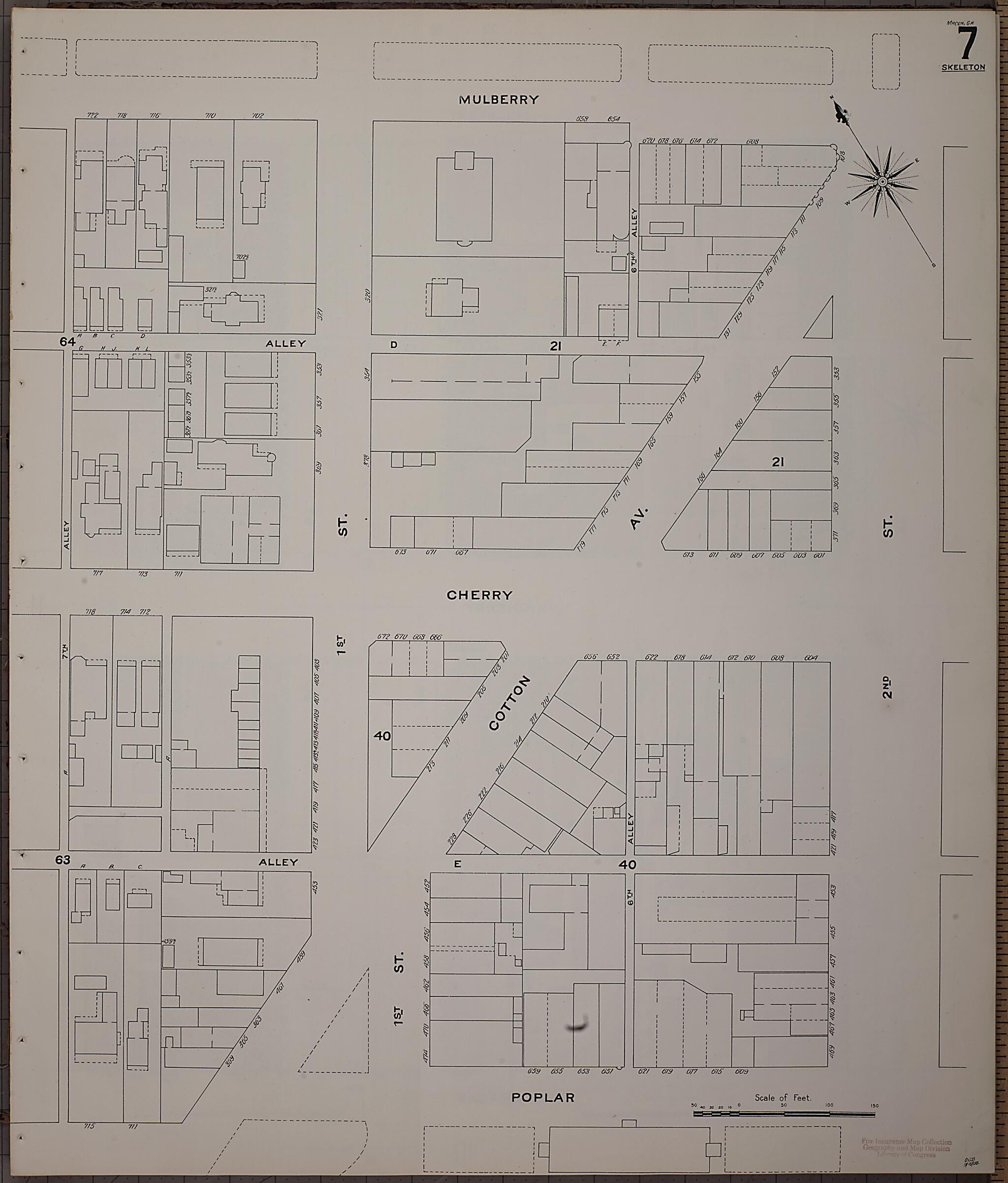 This old map of Macon, Jones County, Georgia was created by Sanborn Map Company in 1908