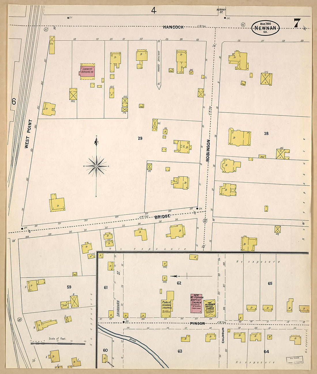 This old map of Newnan, Coweta County, Georgia was created by Sanborn Map Company in 1900