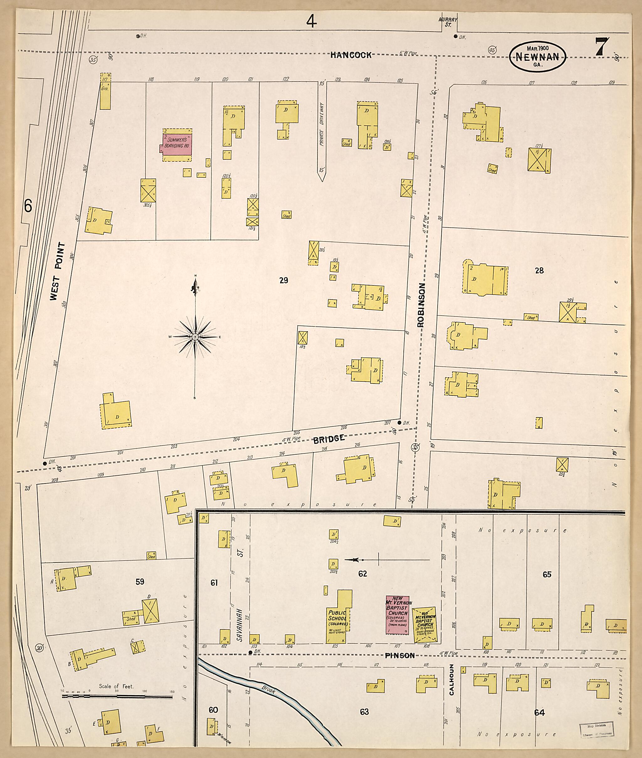 This old map of Newnan, Coweta County, Georgia was created by Sanborn Map Company in 1900