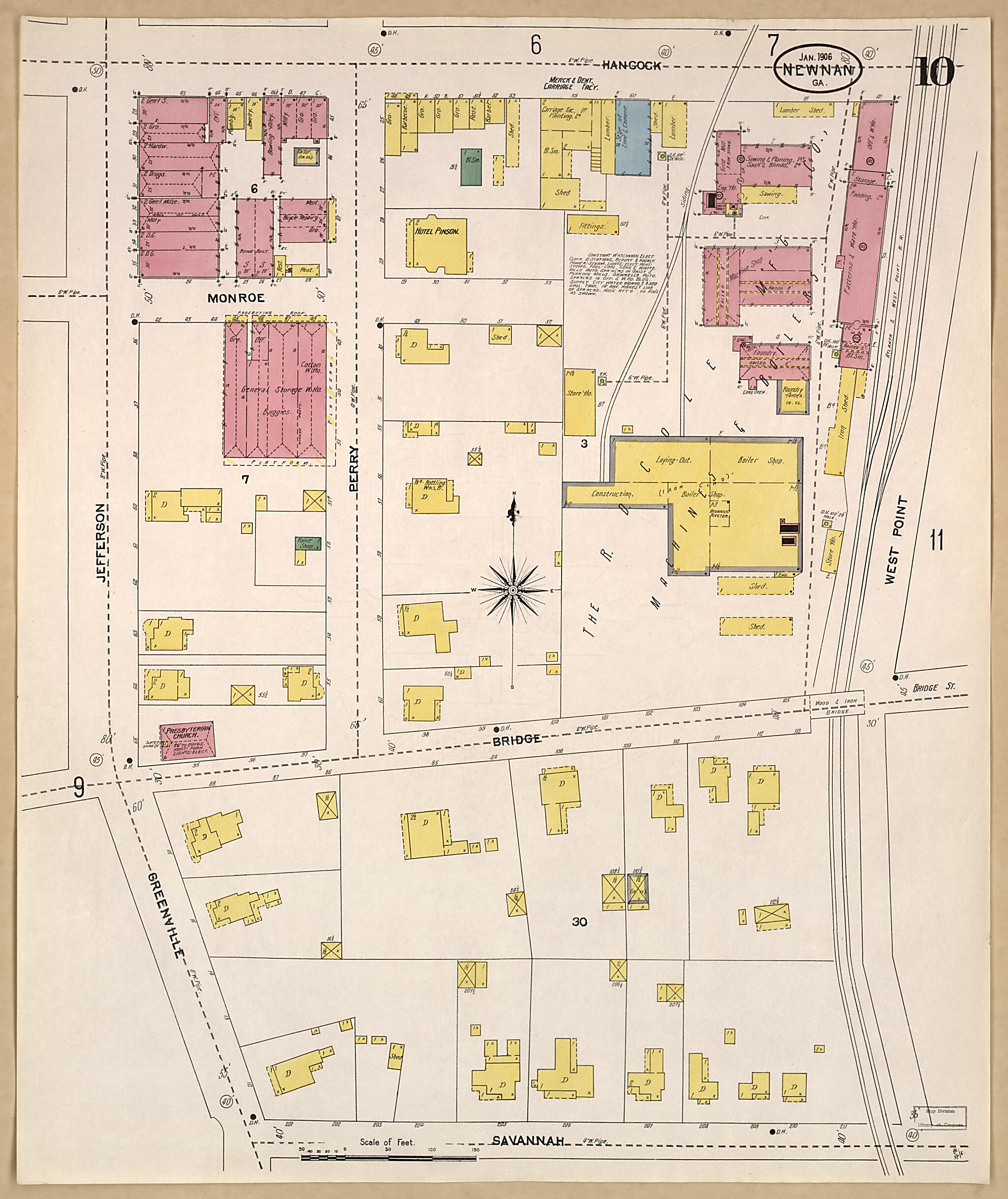 Newnan, Coweta County, Georgia 1906 (Sheet 10 of 14) by Relic Map Company