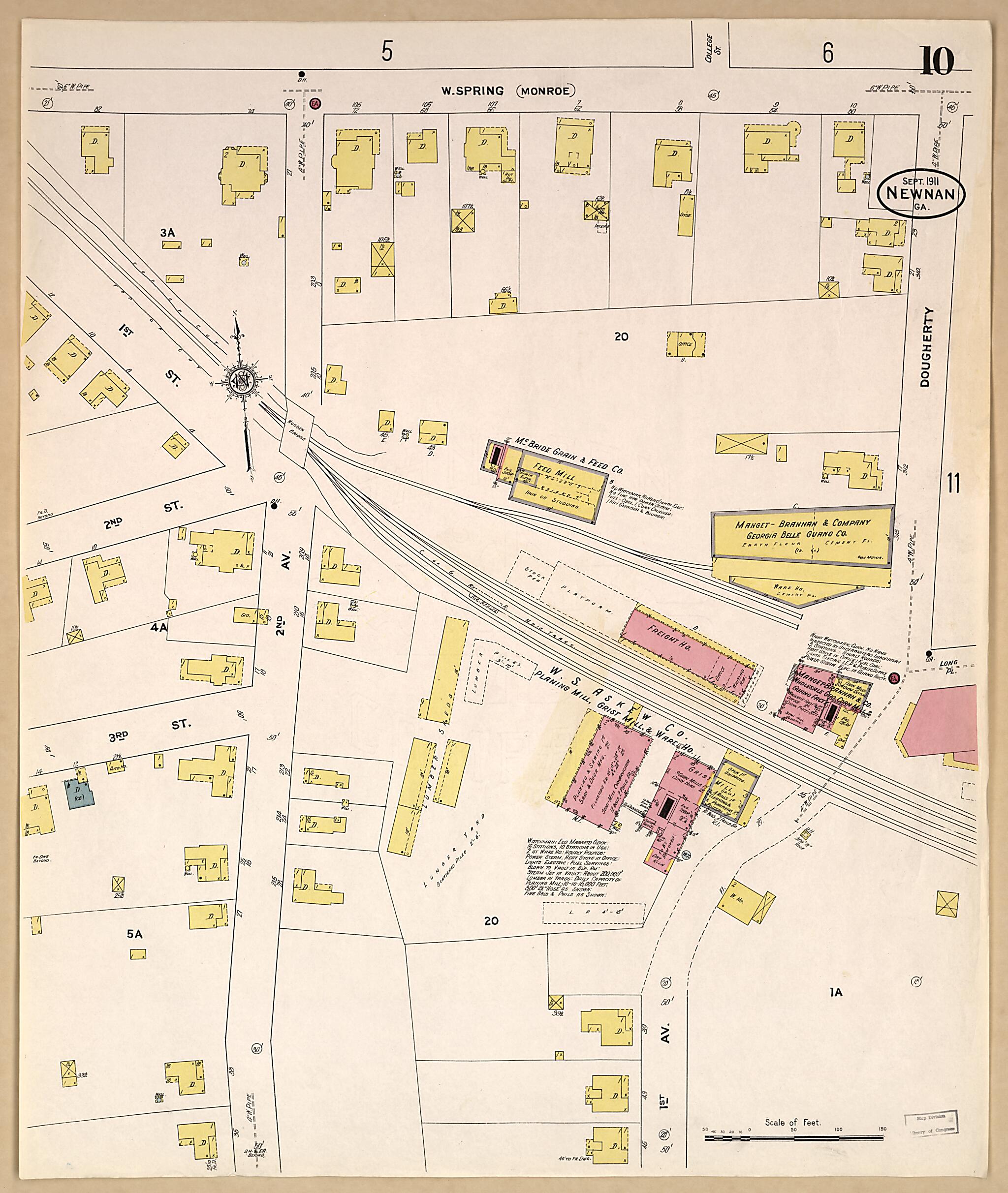 Newnan, Coweta County, Georgia 1911 (Sheet 10 of 20) by Relic Map Company