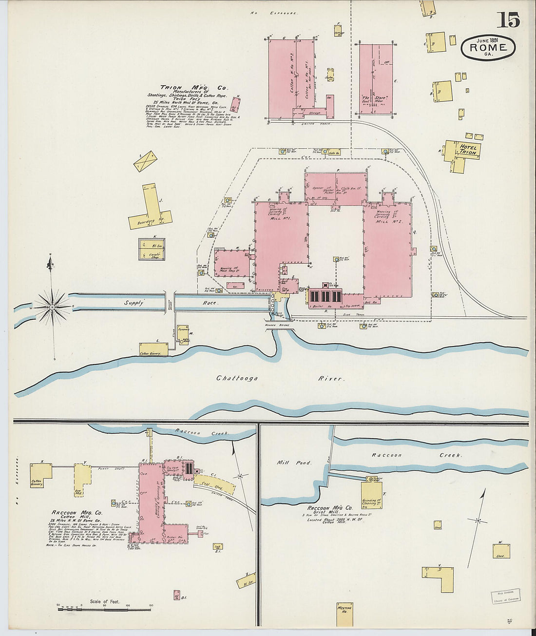 This old map of Rome, Floyd County, Georgia was created by Sanborn Map Company in 1893
