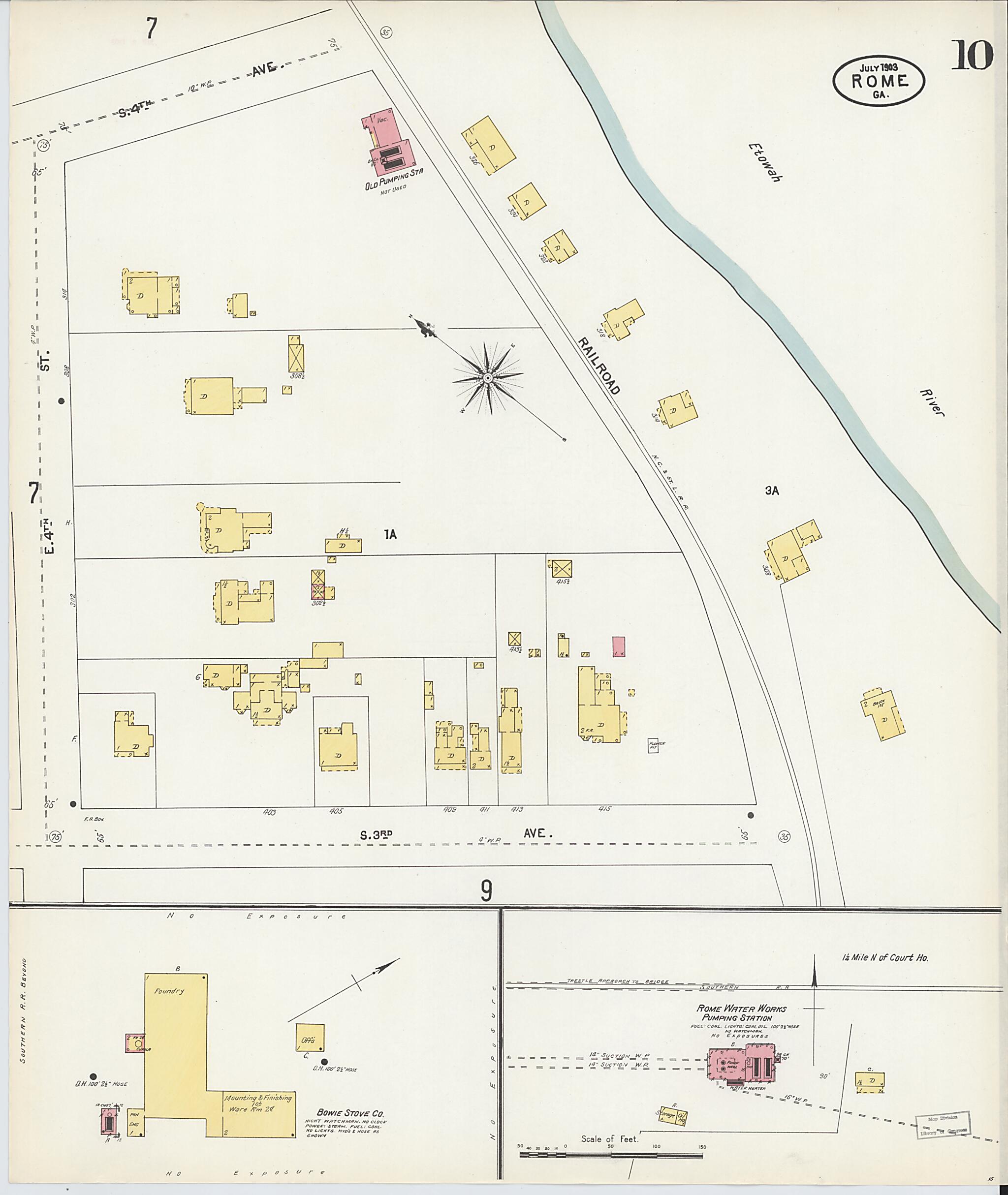 This old map of Rome, Floyd County, Georgia was created by Sanborn Map Company in 1903