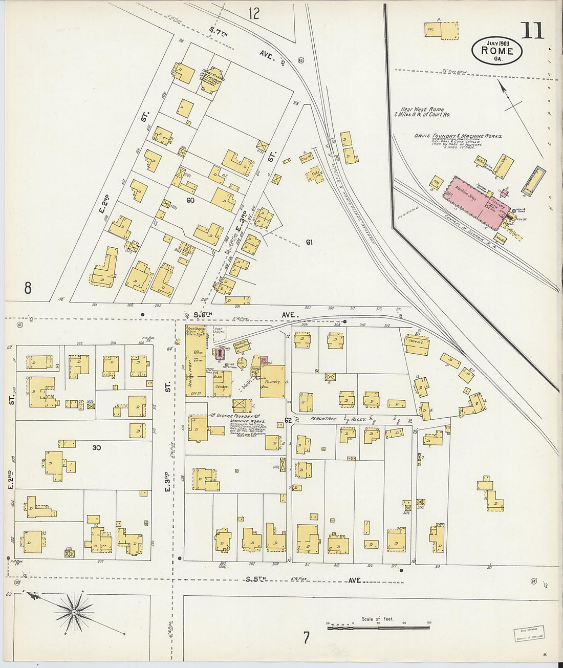 This old map of Rome, Floyd County, Georgia was created by Sanborn Map Company in 1903