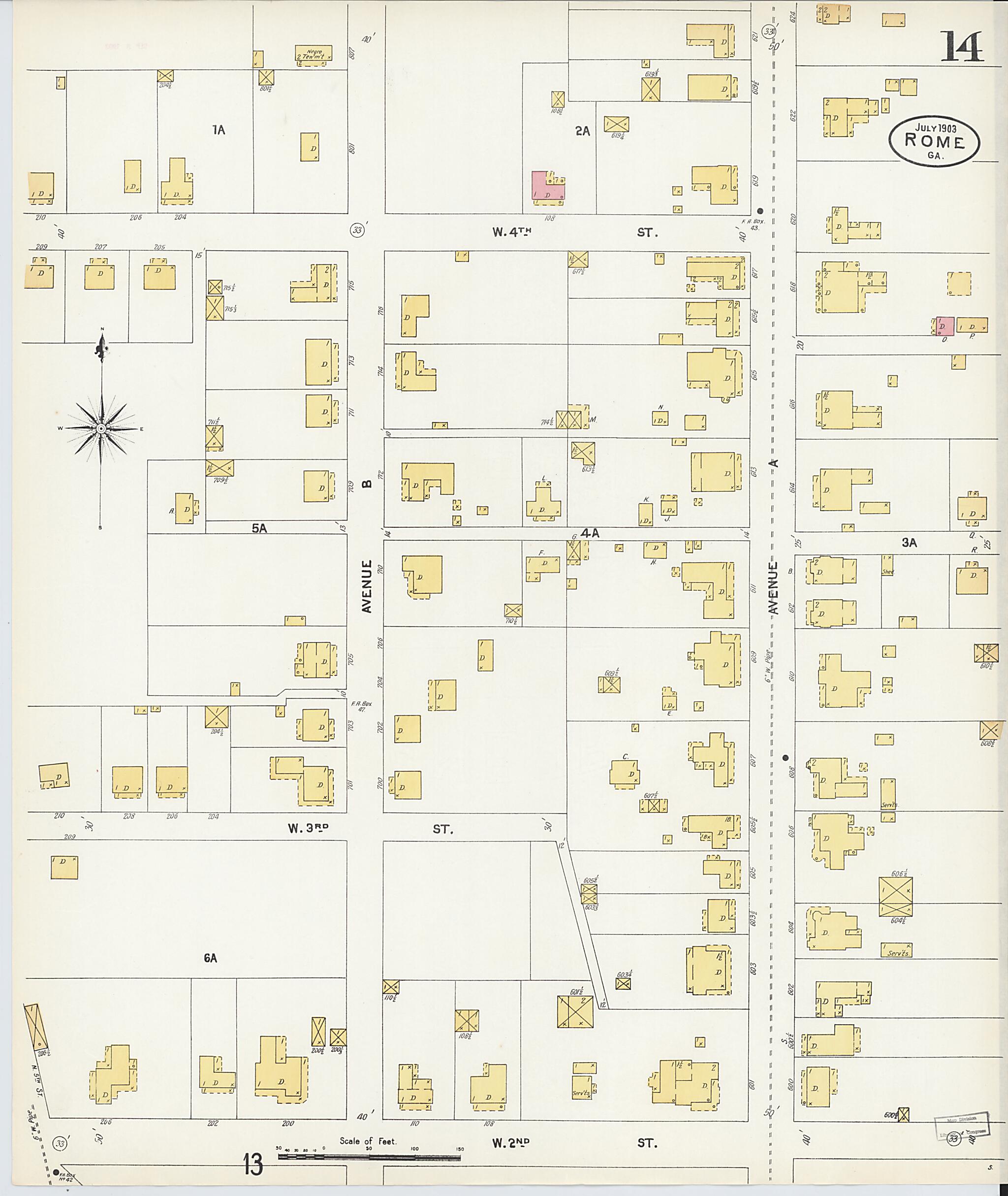 This old map of Rome, Floyd County, Georgia was created by Sanborn Map Company in 1903