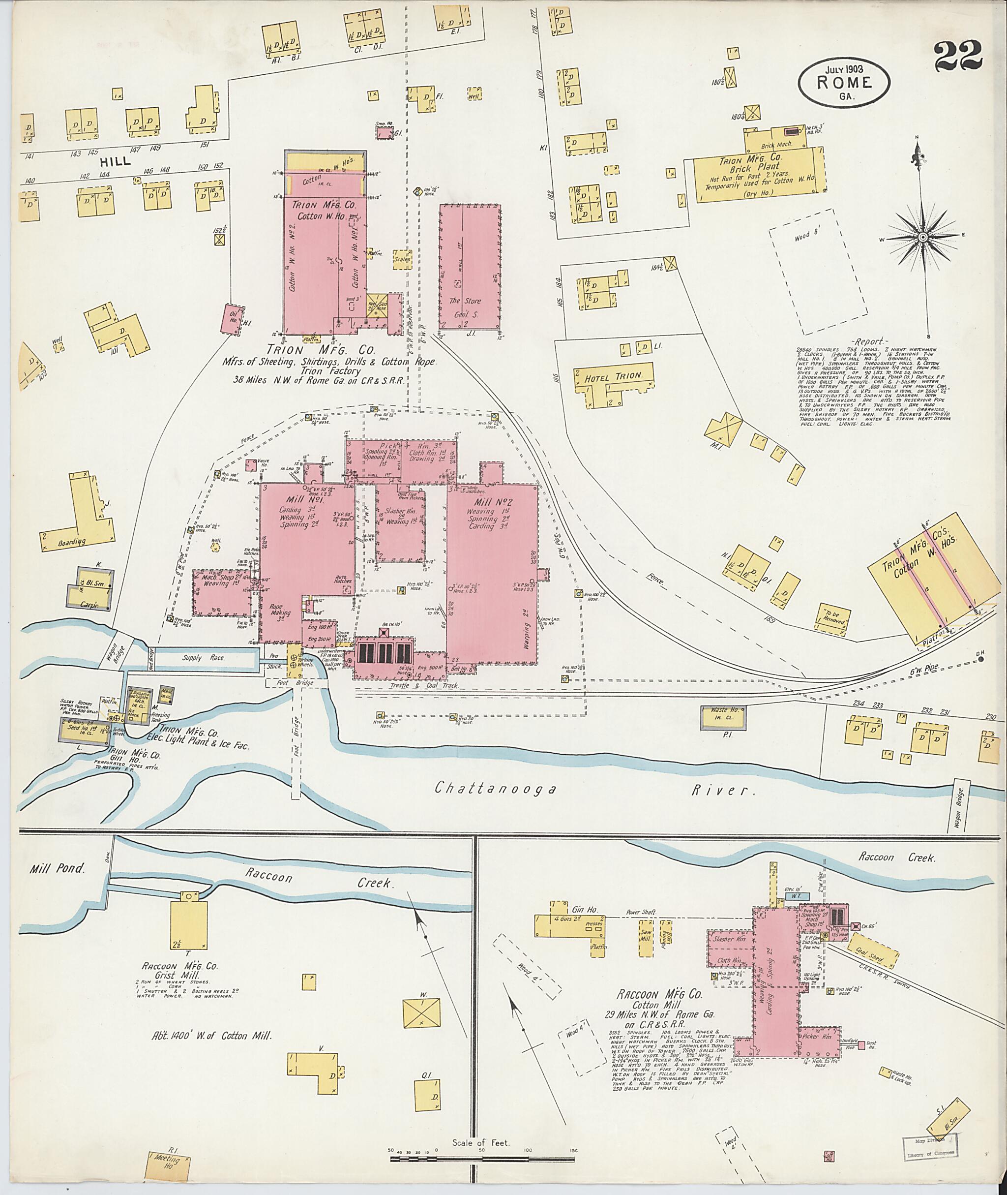 This old map of Rome, Floyd County, Georgia was created by Sanborn Map Company in 1903