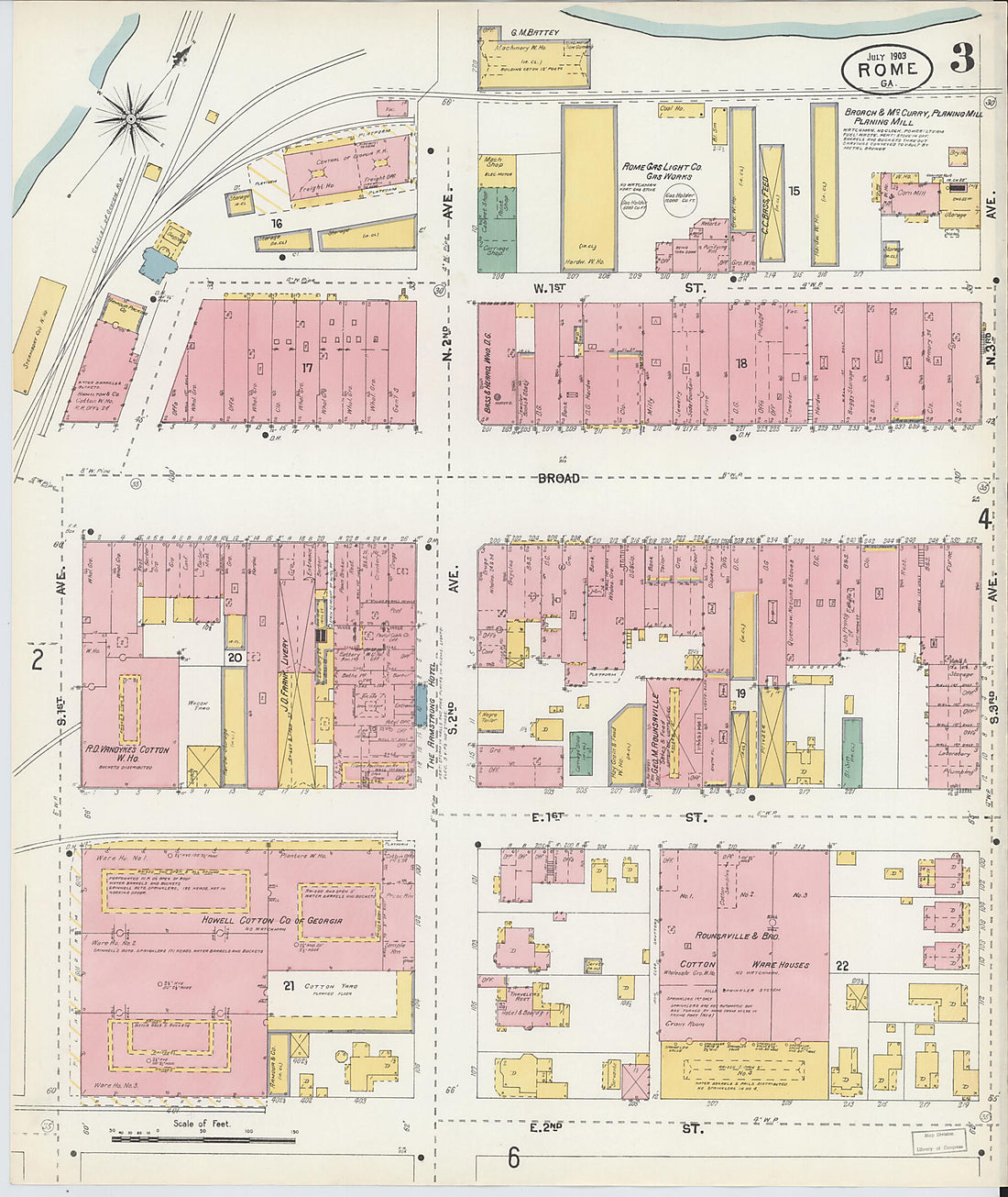 This old map of Rome, Floyd County, Georgia was created by Sanborn Map Company in 1903