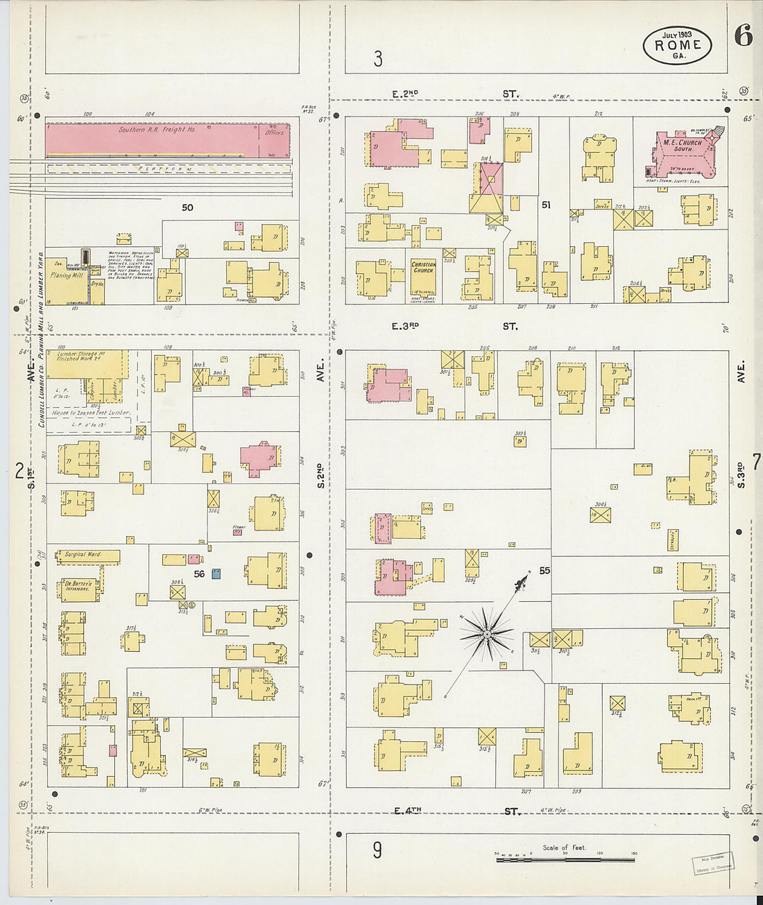 This old map of Rome, Floyd County, Georgia was created by Sanborn Map Company in 1903
