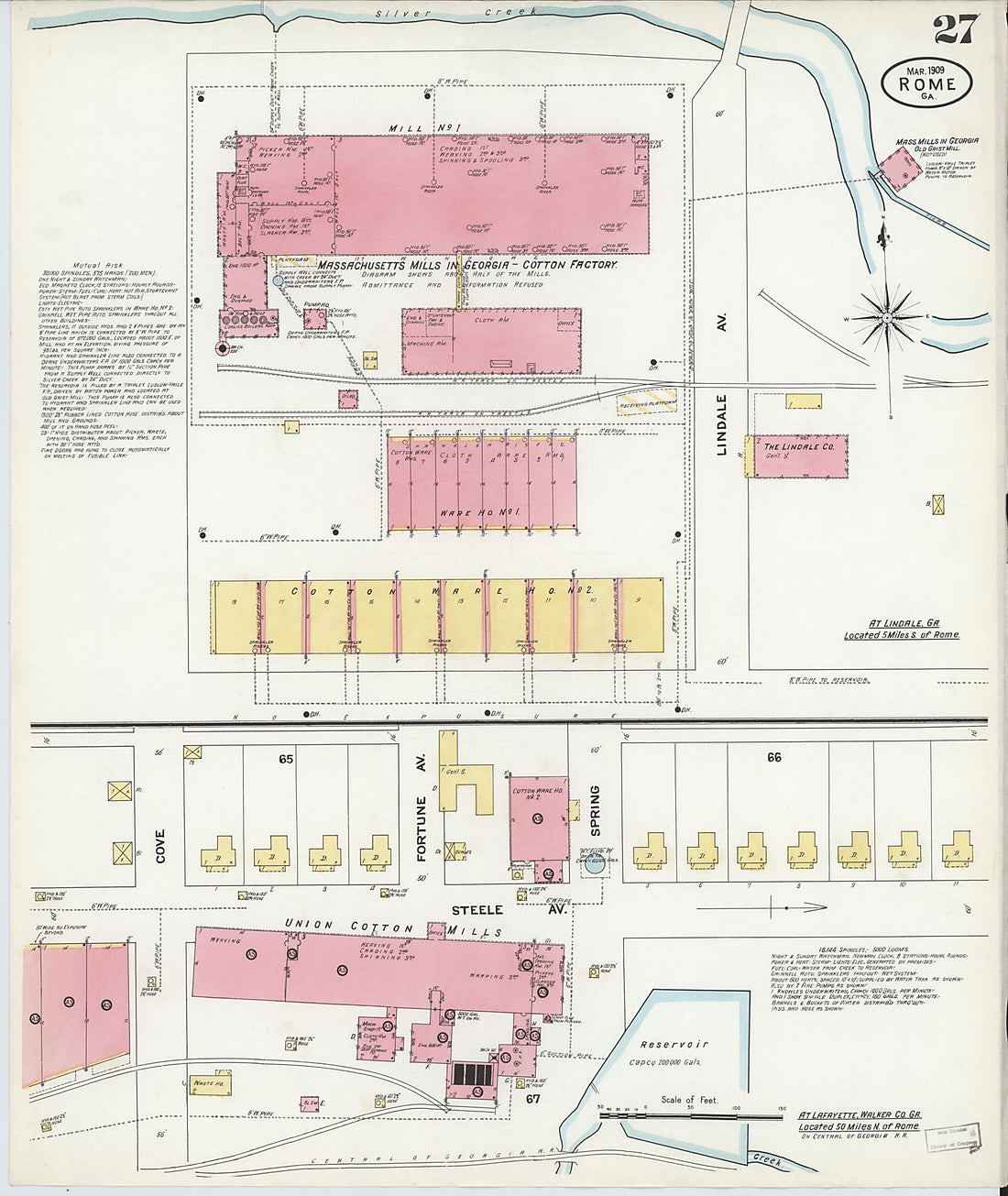 This old map of Rome, Floyd County, Georgia was created by Sanborn Map Company in 1909
