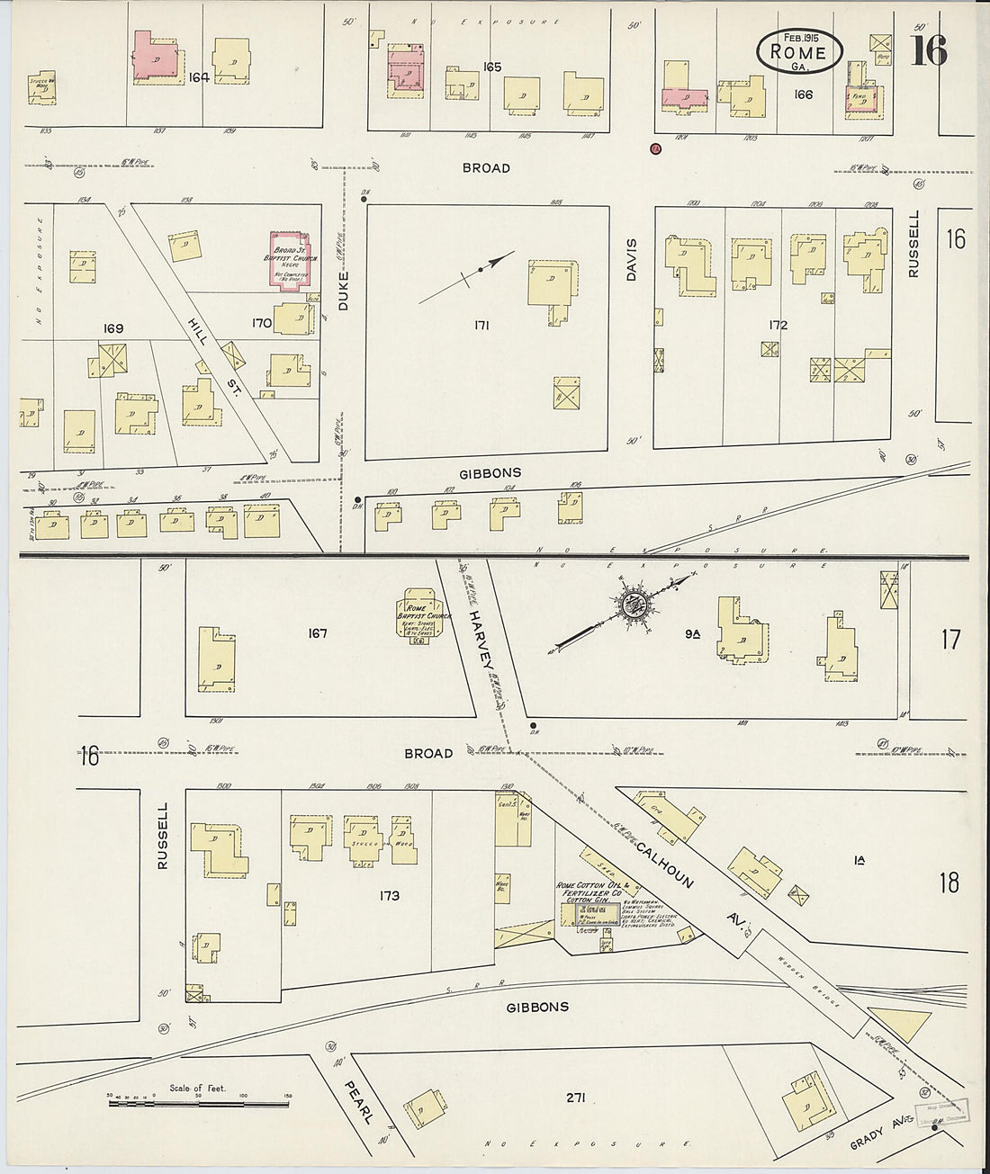This old map of Rome, Floyd County, Georgia was created by Sanborn Map Company in 1915