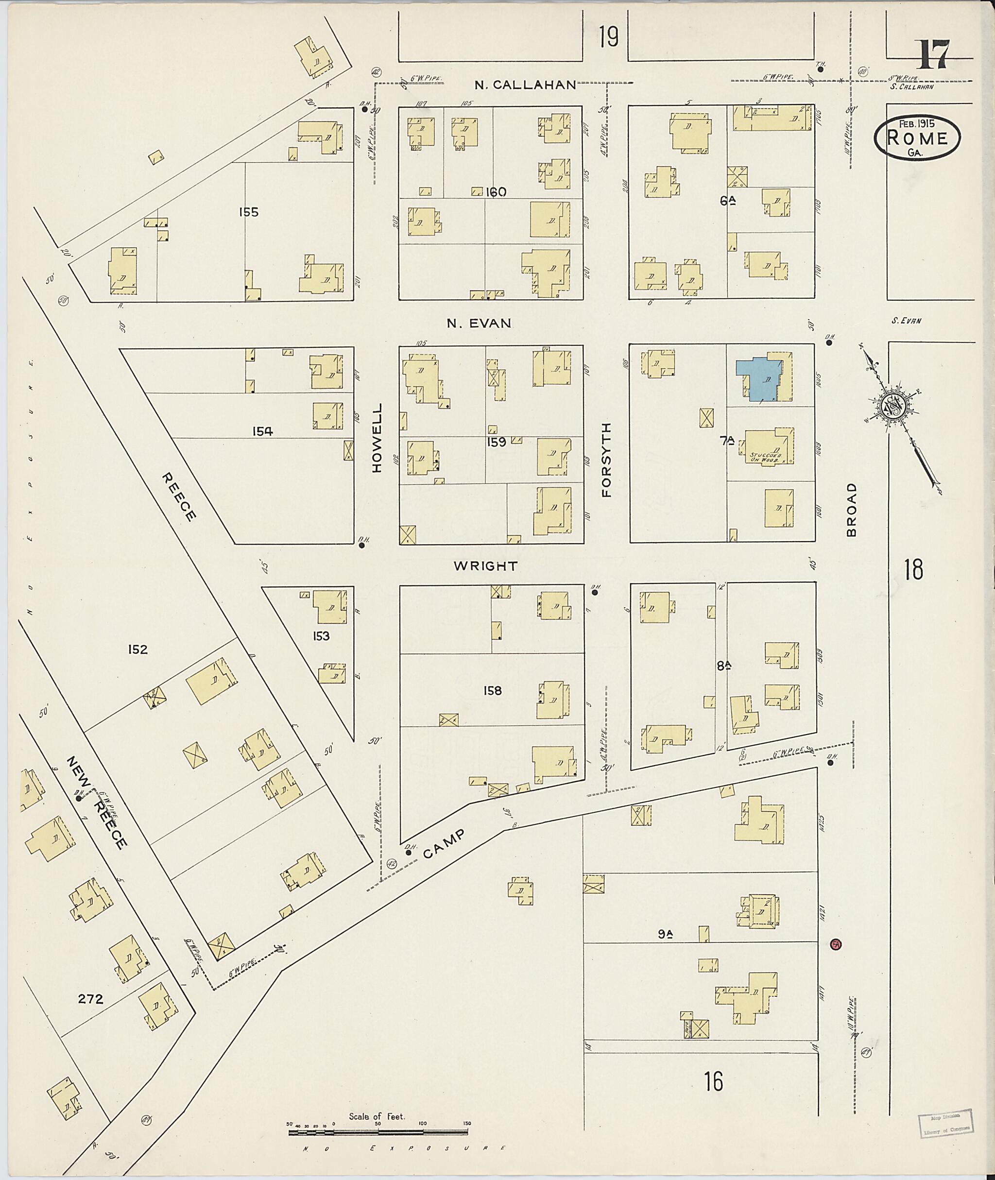 This old map of Rome, Floyd County, Georgia was created by Sanborn Map Company in 1915