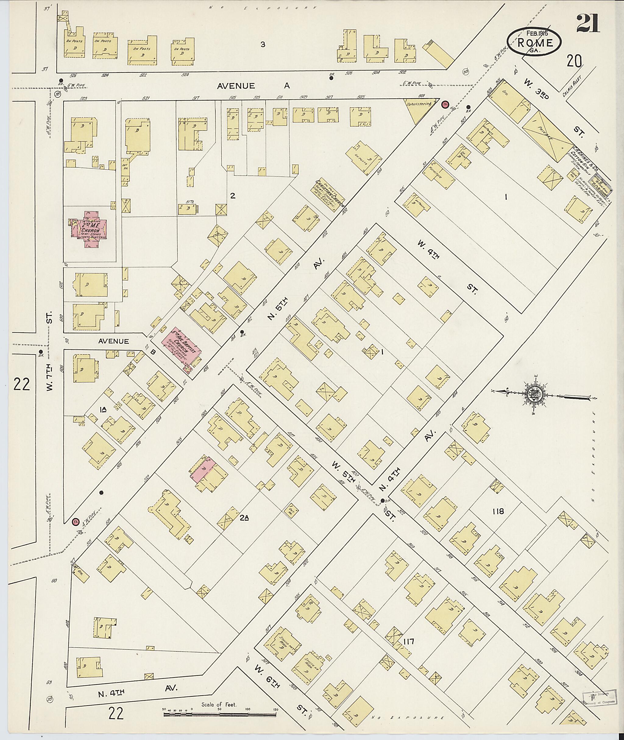 This old map of Rome, Floyd County, Georgia was created by Sanborn Map Company in 1915