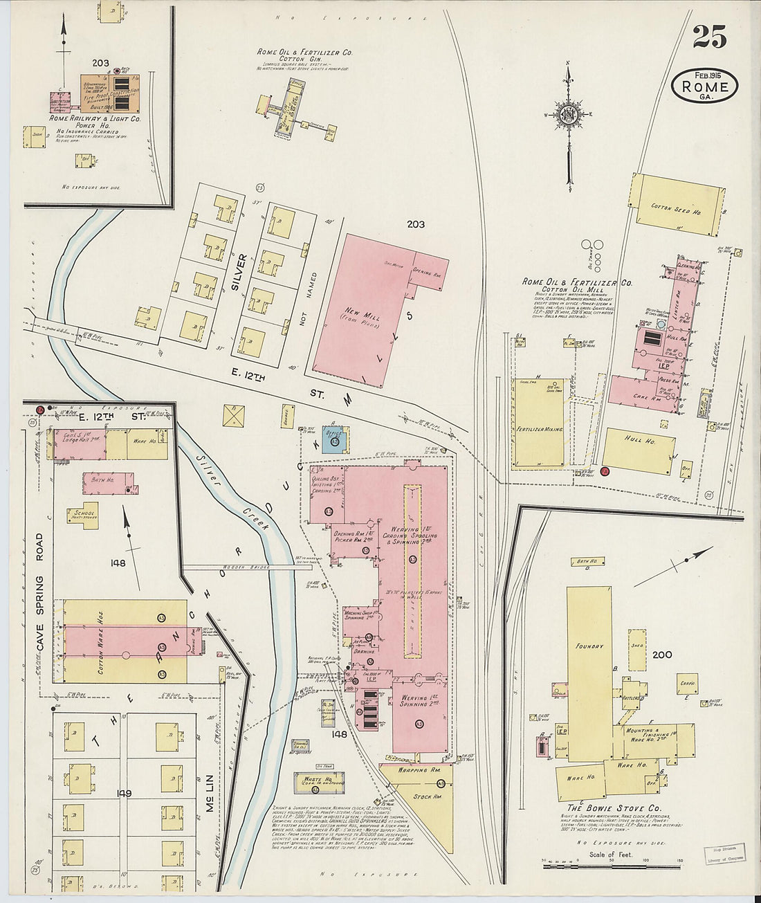 This old map of Rome, Floyd County, Georgia was created by Sanborn Map Company in 1915