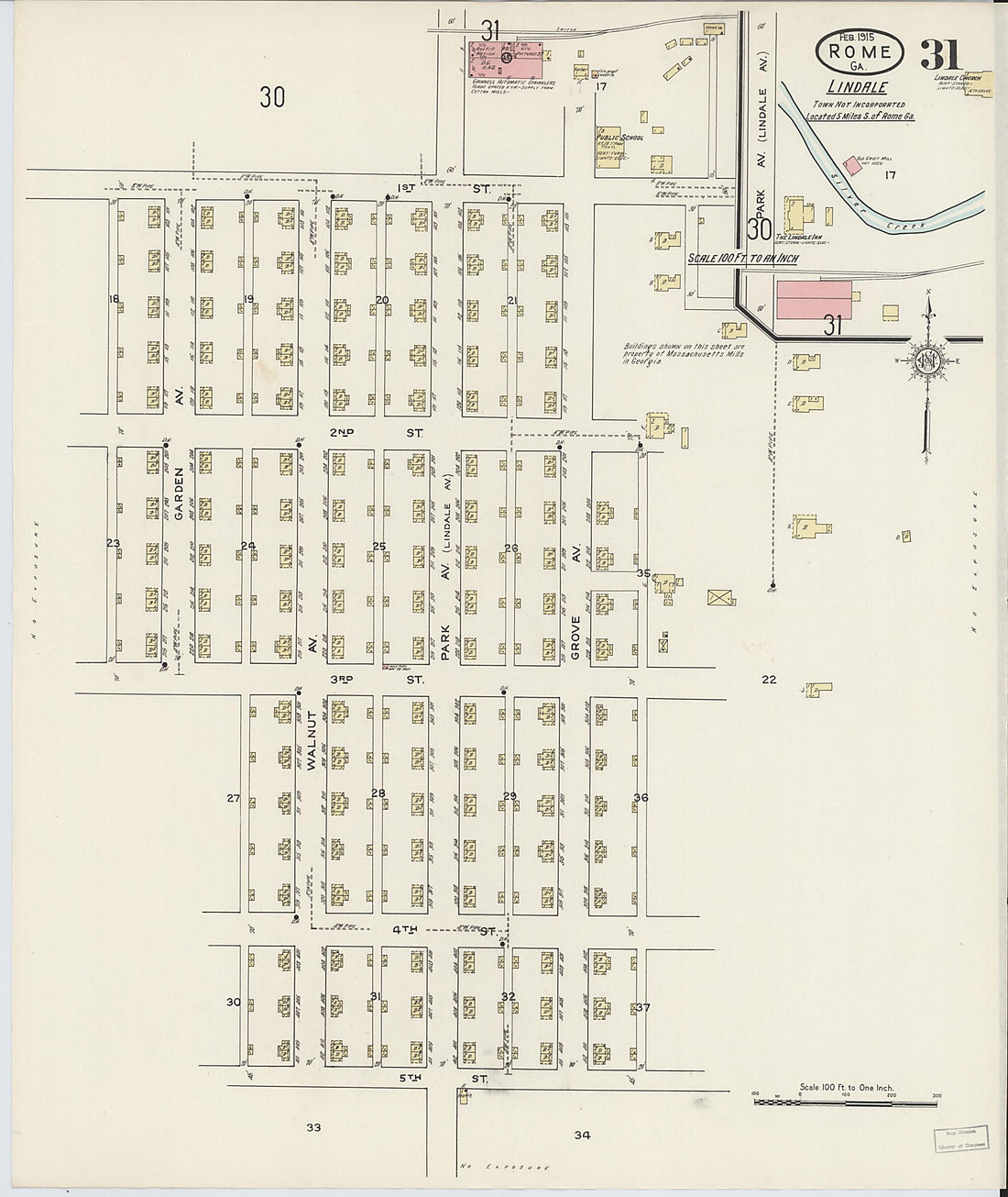 This old map of Rome, Floyd County, Georgia was created by Sanborn Map Company in 1915