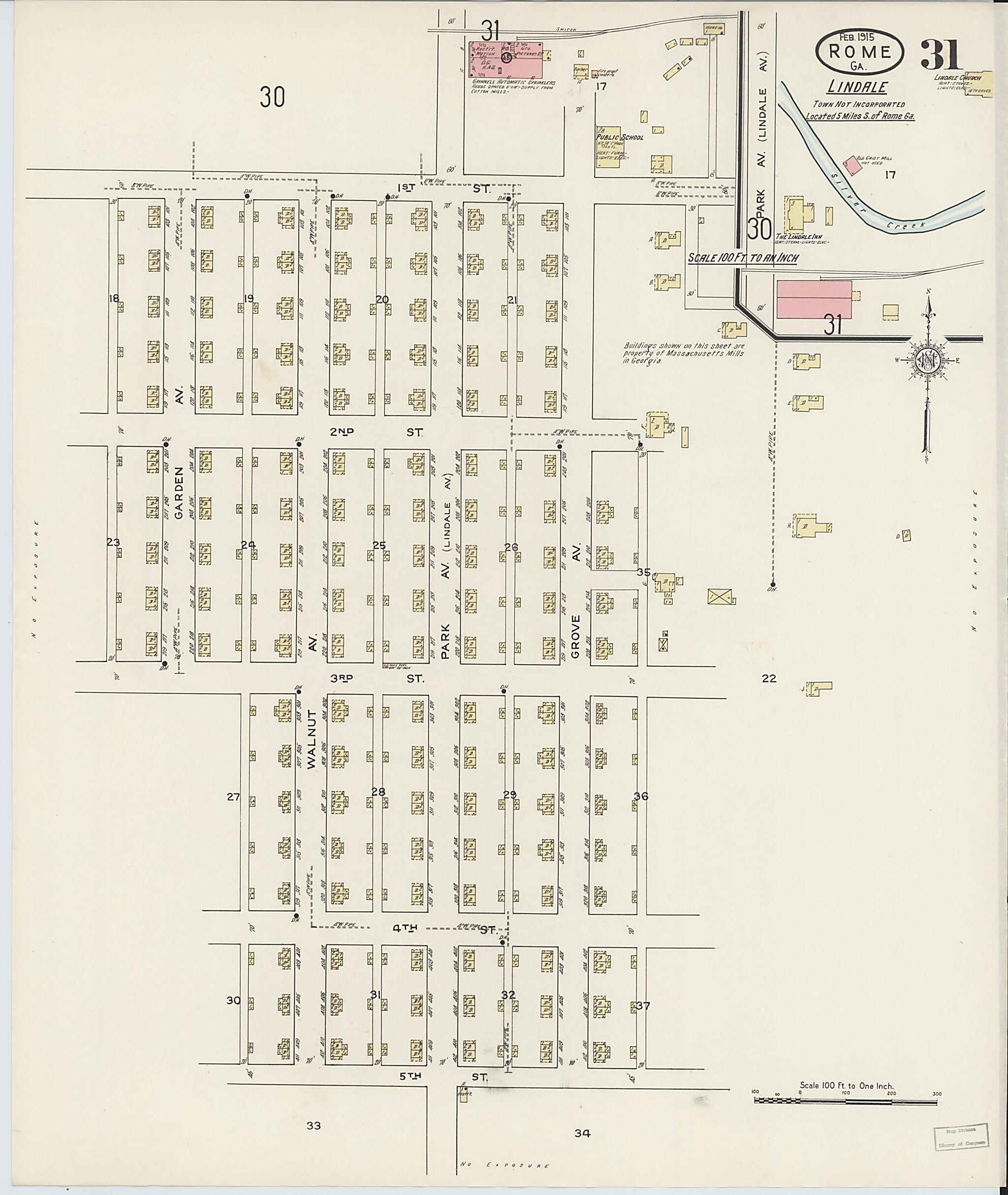 This old map of Rome, Floyd County, Georgia was created by Sanborn Map Company in 1915
