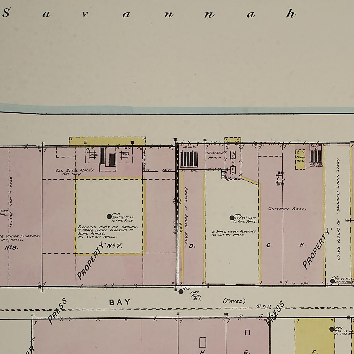 This old map of Savannah, Chatham County, Georgia was created by Sanborn Map Company in 1888