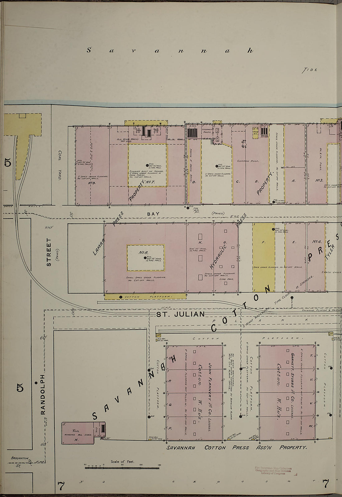 This old map of Savannah, Chatham County, Georgia was created by Sanborn Map Company in 1888