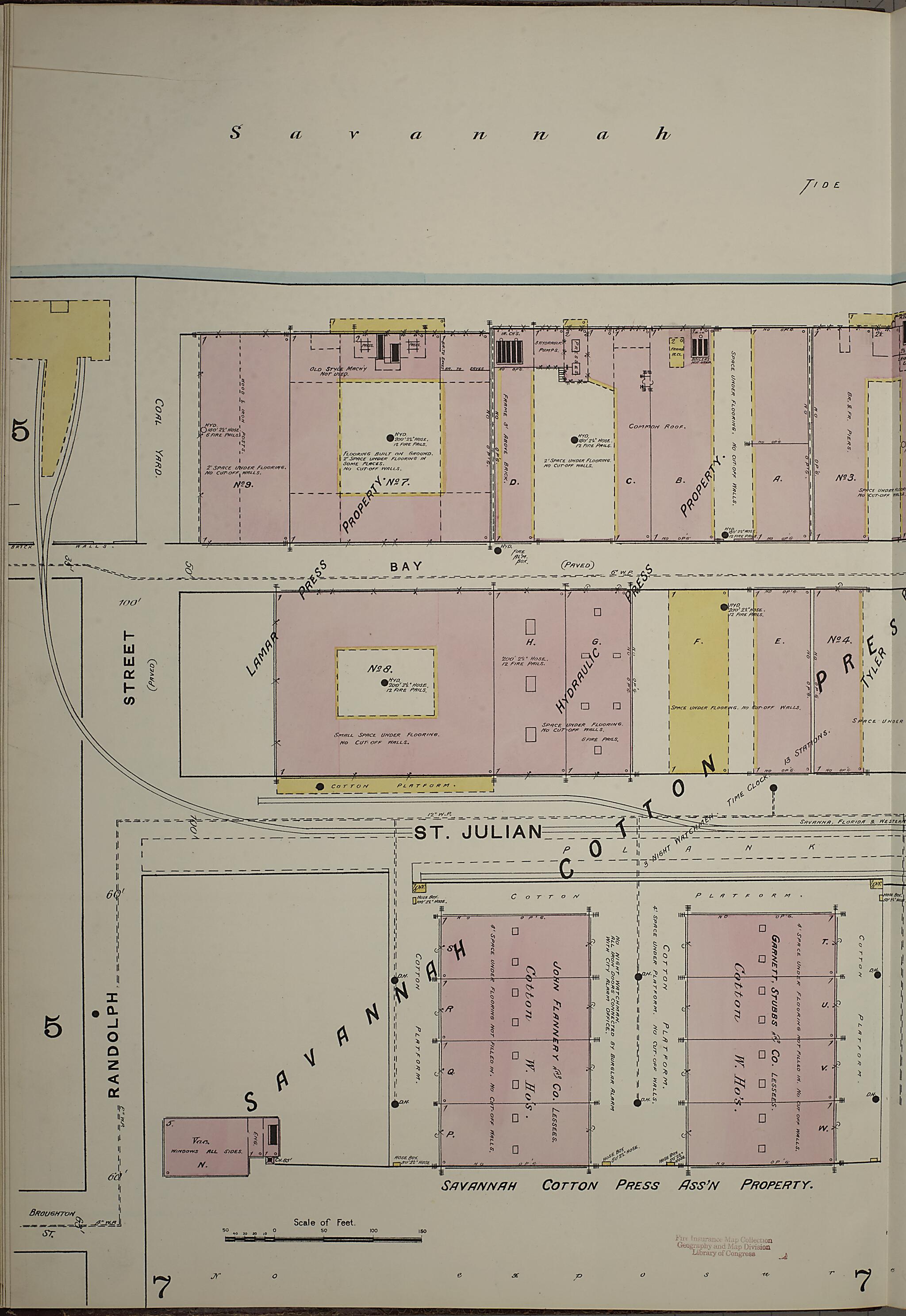 This old map of Savannah, Chatham County, Georgia was created by Sanborn Map Company in 1888