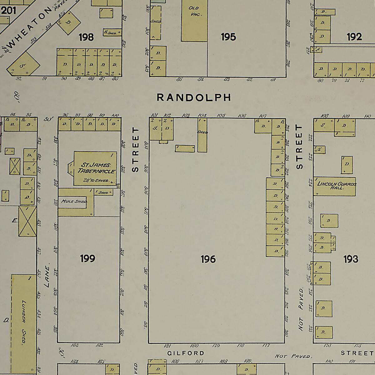 This old map of Savannah, Chatham County, Georgia was created by Sanborn Map Company in 1888