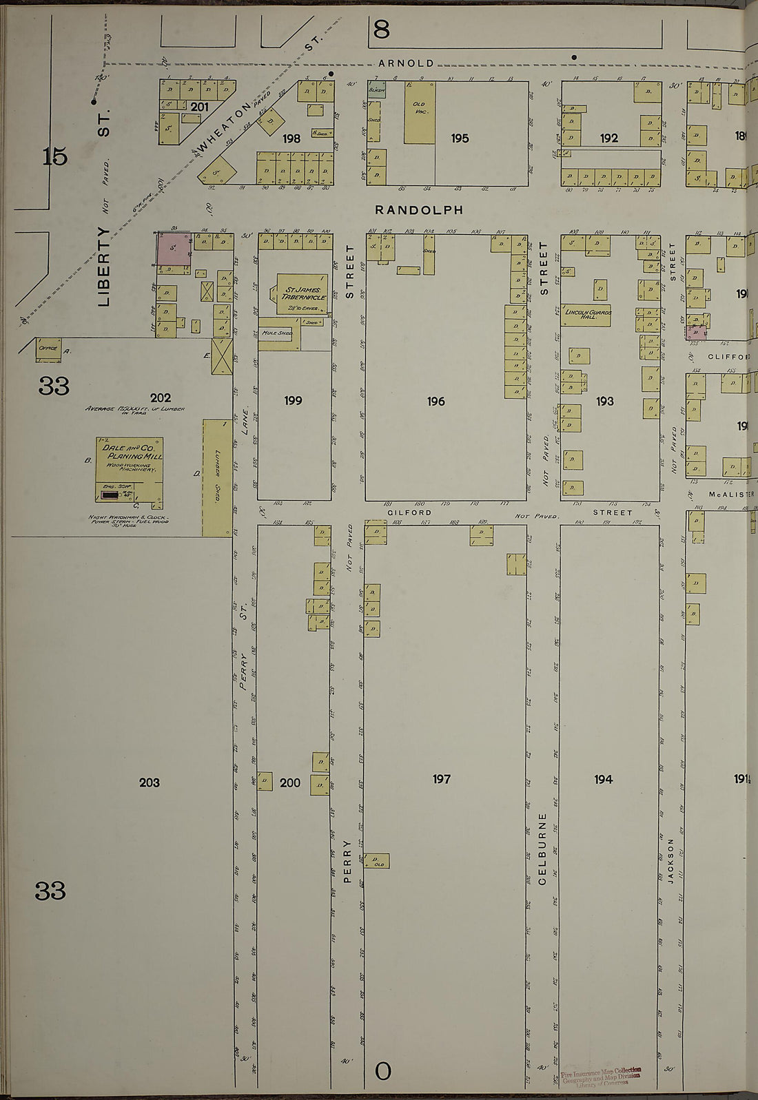This old map of Savannah, Chatham County, Georgia was created by Sanborn Map Company in 1888