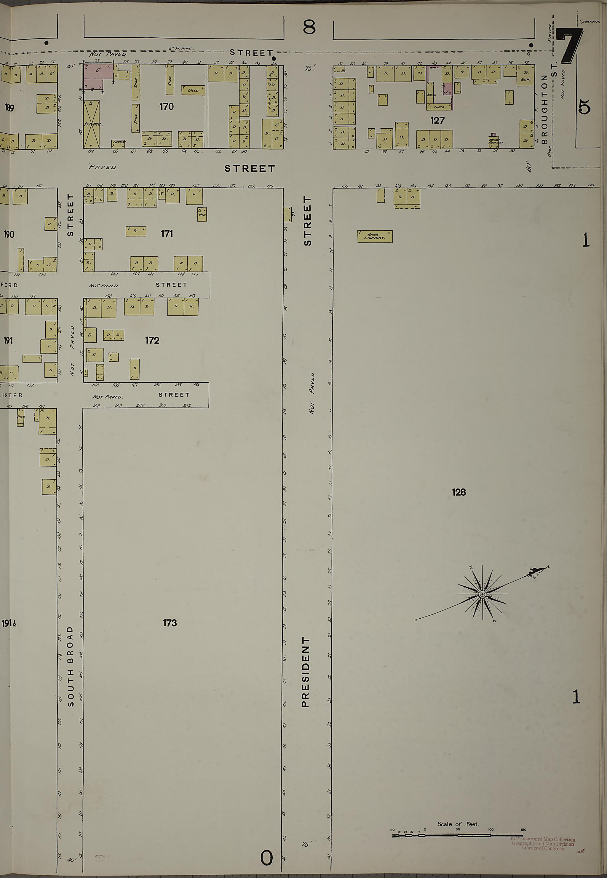 This old map of Savannah, Chatham County, Georgia was created by Sanborn Map Company in 1888
