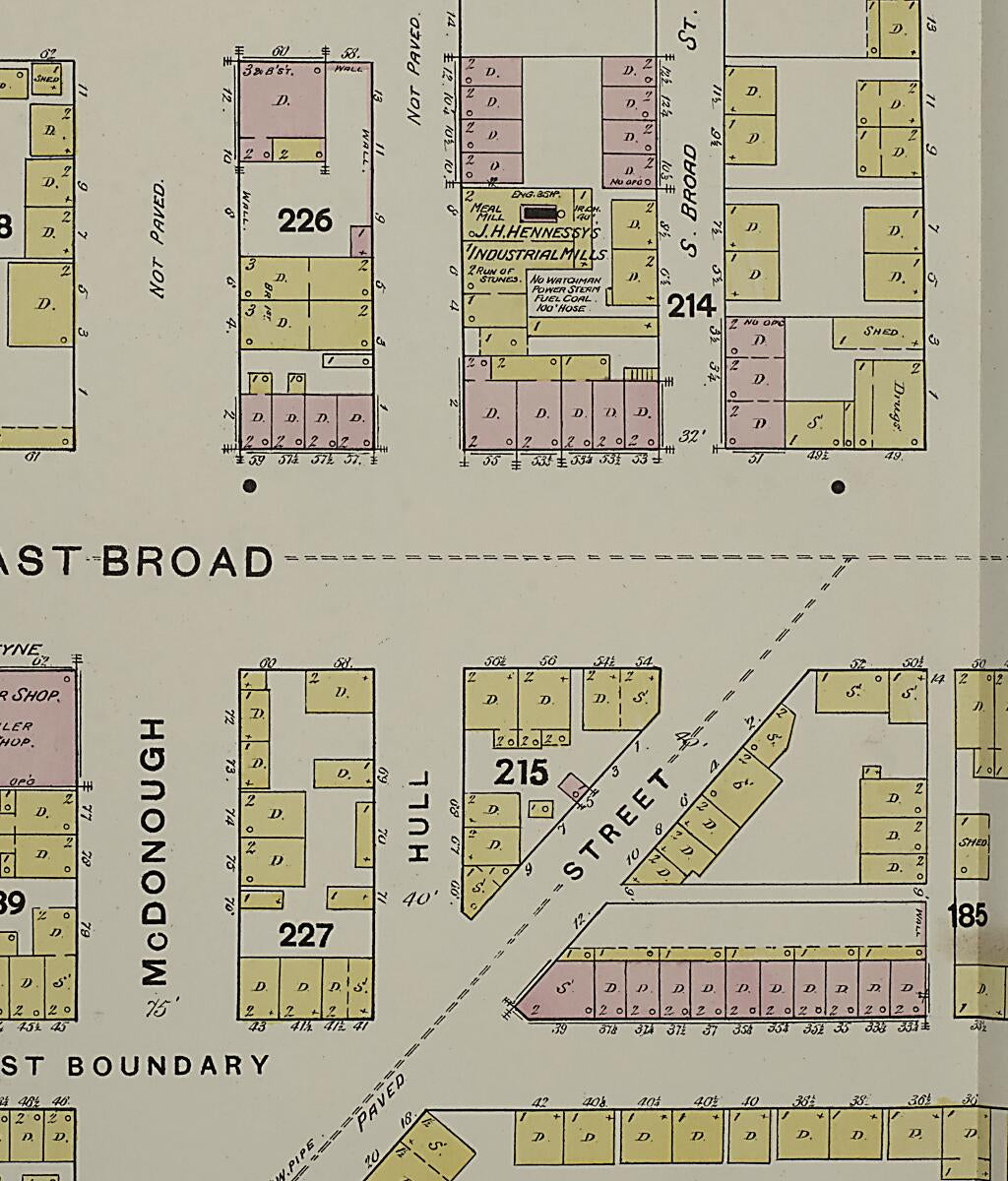 This old map of Savannah, Chatham County, Georgia was created by Sanborn Map Company in 1888