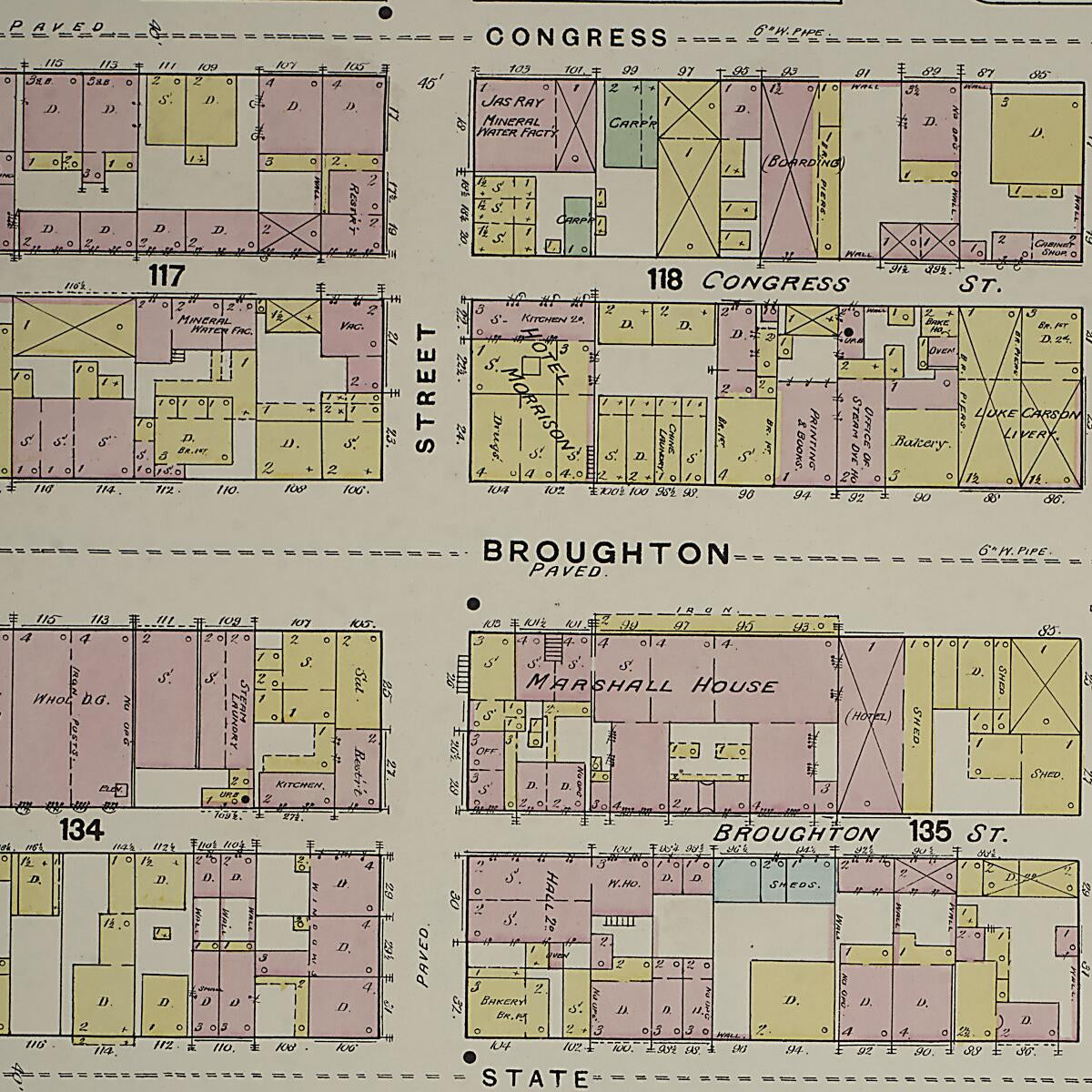 This old map of Savannah, Chatham County, Georgia was created by Sanborn Map Company in 1888