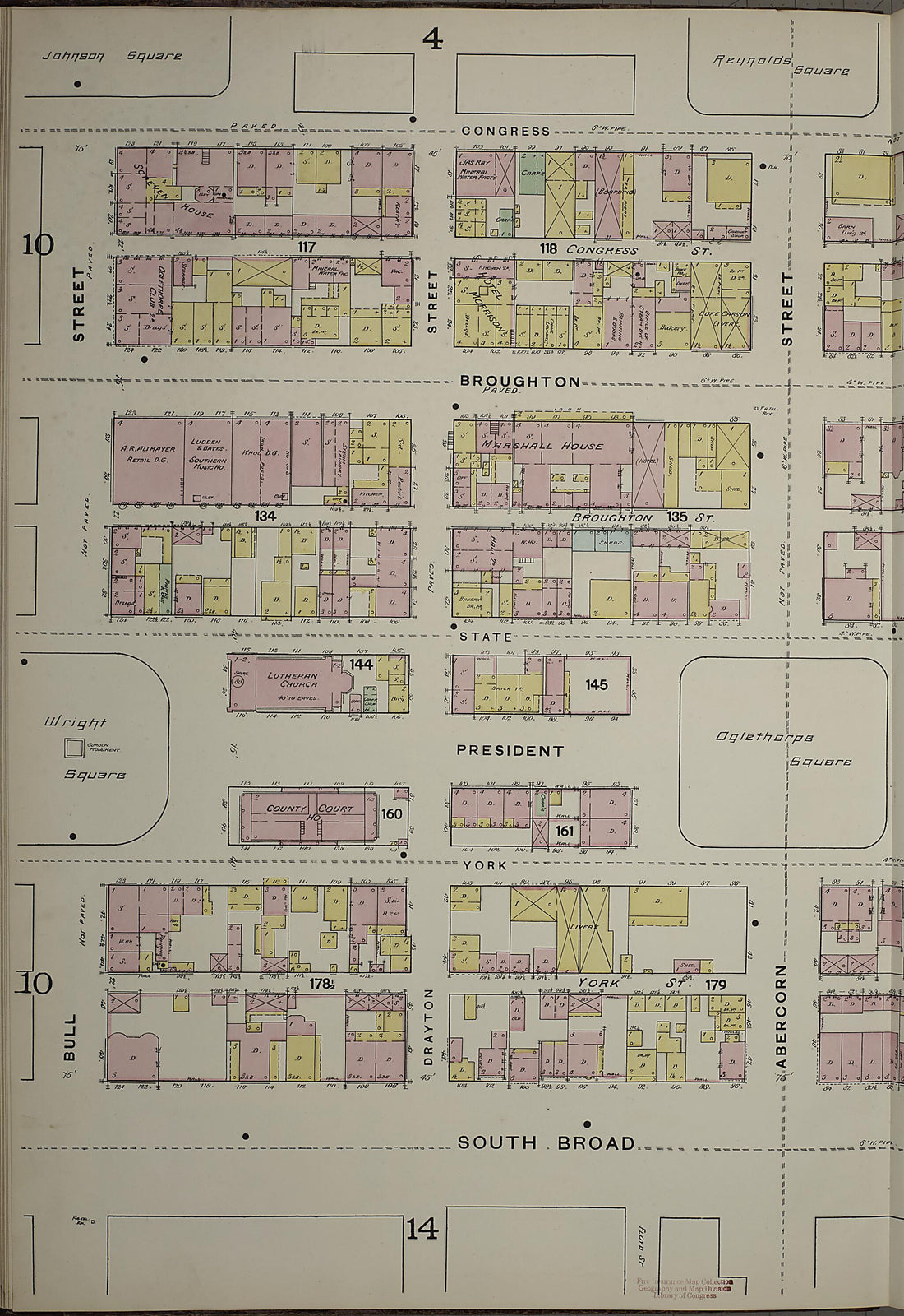 This old map of Savannah, Chatham County, Georgia was created by Sanborn Map Company in 1888