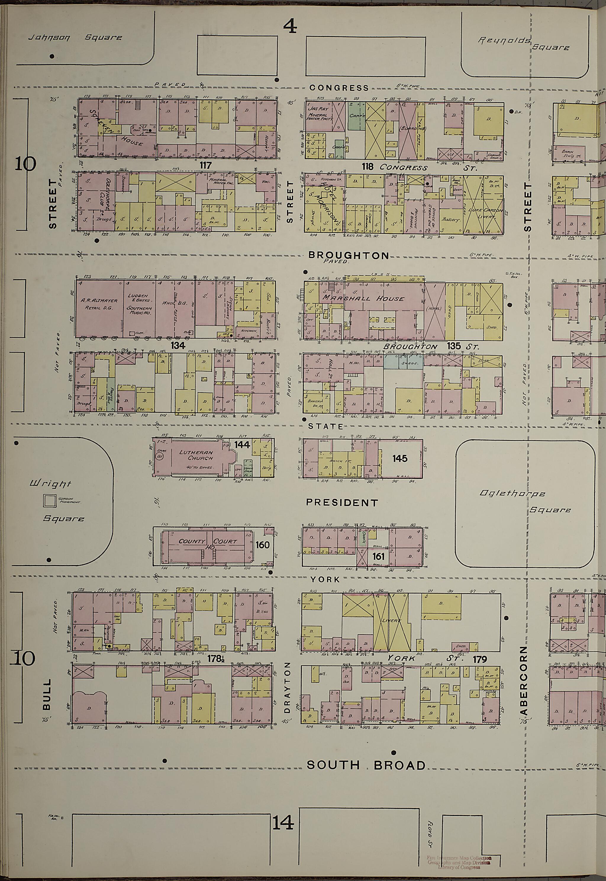 This old map of Savannah, Chatham County, Georgia was created by Sanborn Map Company in 1888