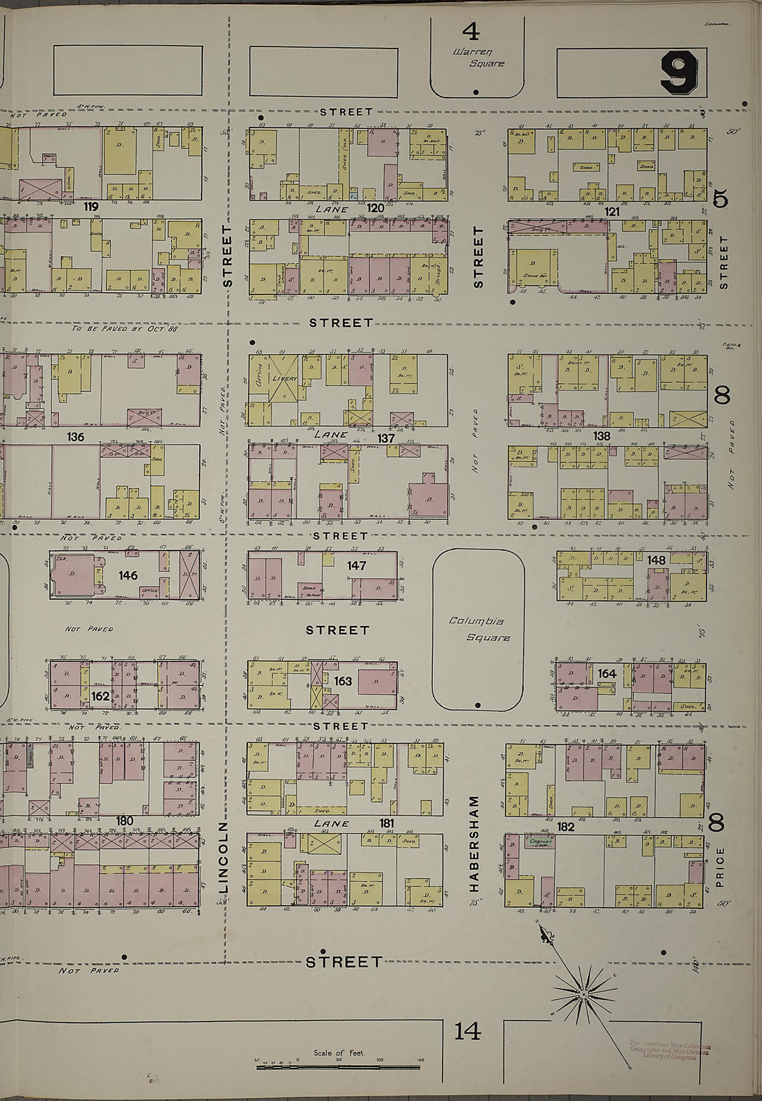 This old map of Savannah, Chatham County, Georgia was created by Sanborn Map Company in 1888