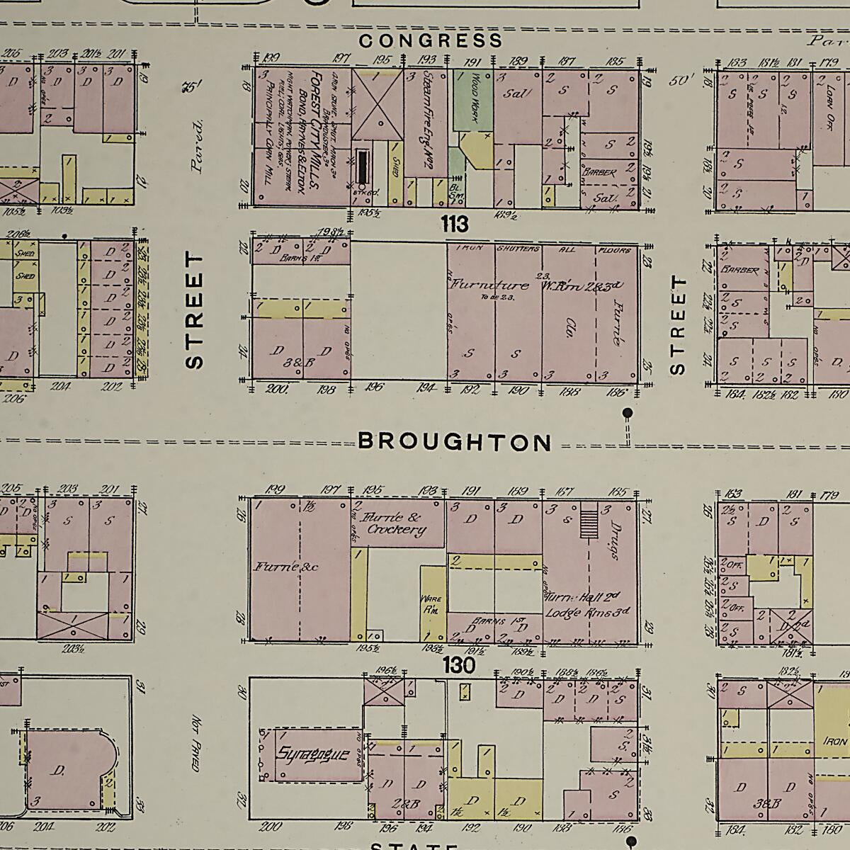 This old map of Savannah, Chatham County, Georgia was created by Sanborn Map Company in 1888