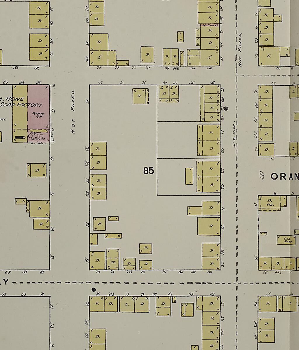 This old map of Savannah, Chatham County, Georgia was created by Sanborn Map Company in 1888