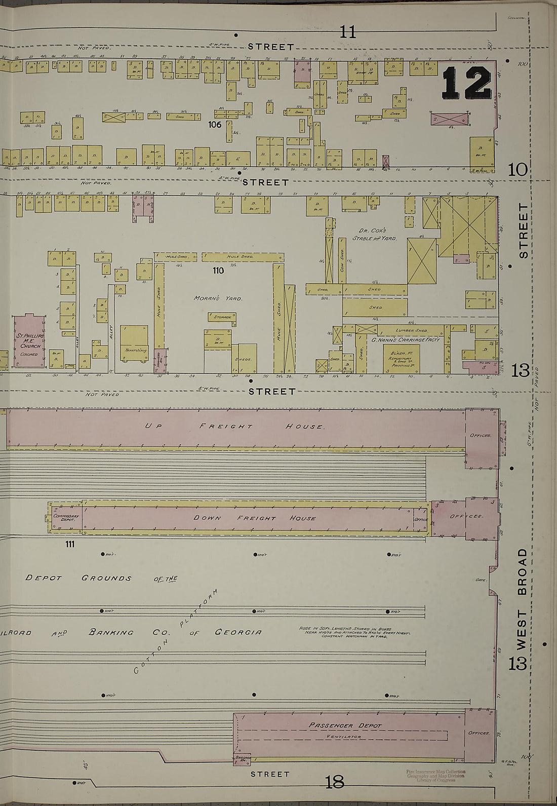 This old map of Savannah, Chatham County, Georgia was created by Sanborn Map Company in 1888