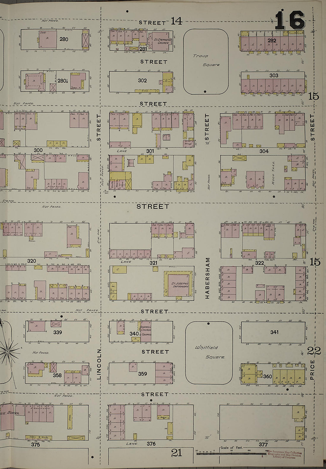 This old map of Savannah, Chatham County, Georgia was created by Sanborn Map Company in 1888