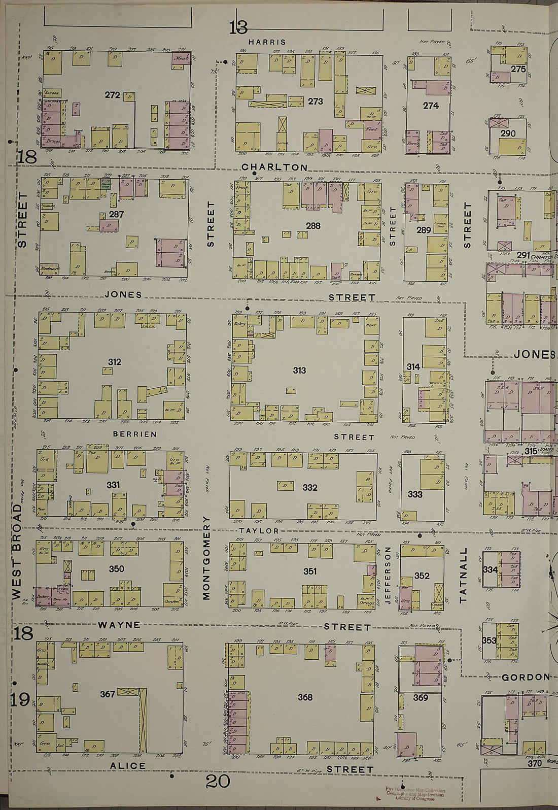 This old map of Savannah, Chatham County, Georgia was created by Sanborn Map Company in 1888
