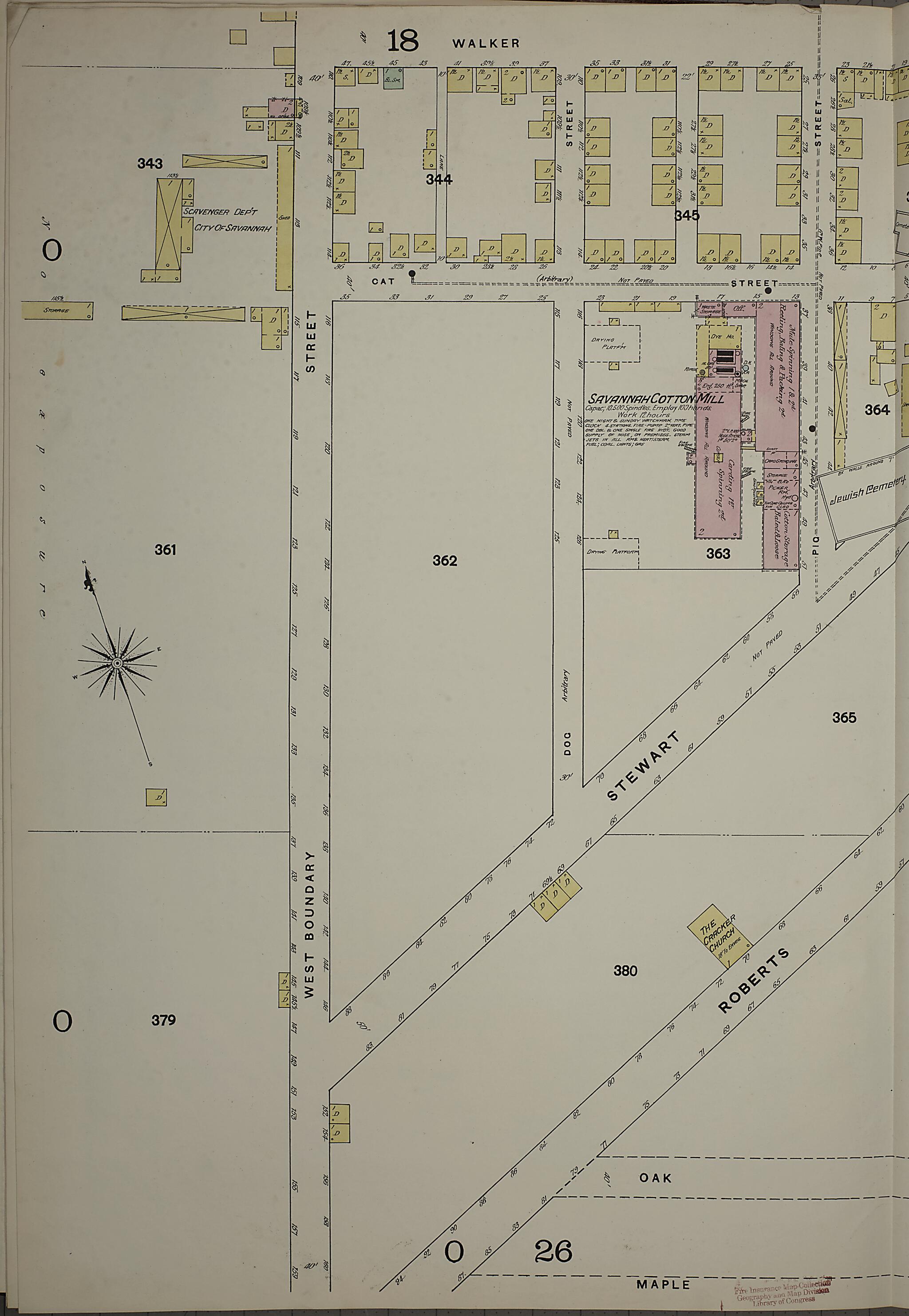 This old map of Savannah, Chatham County, Georgia was created by Sanborn Map Company in 1888