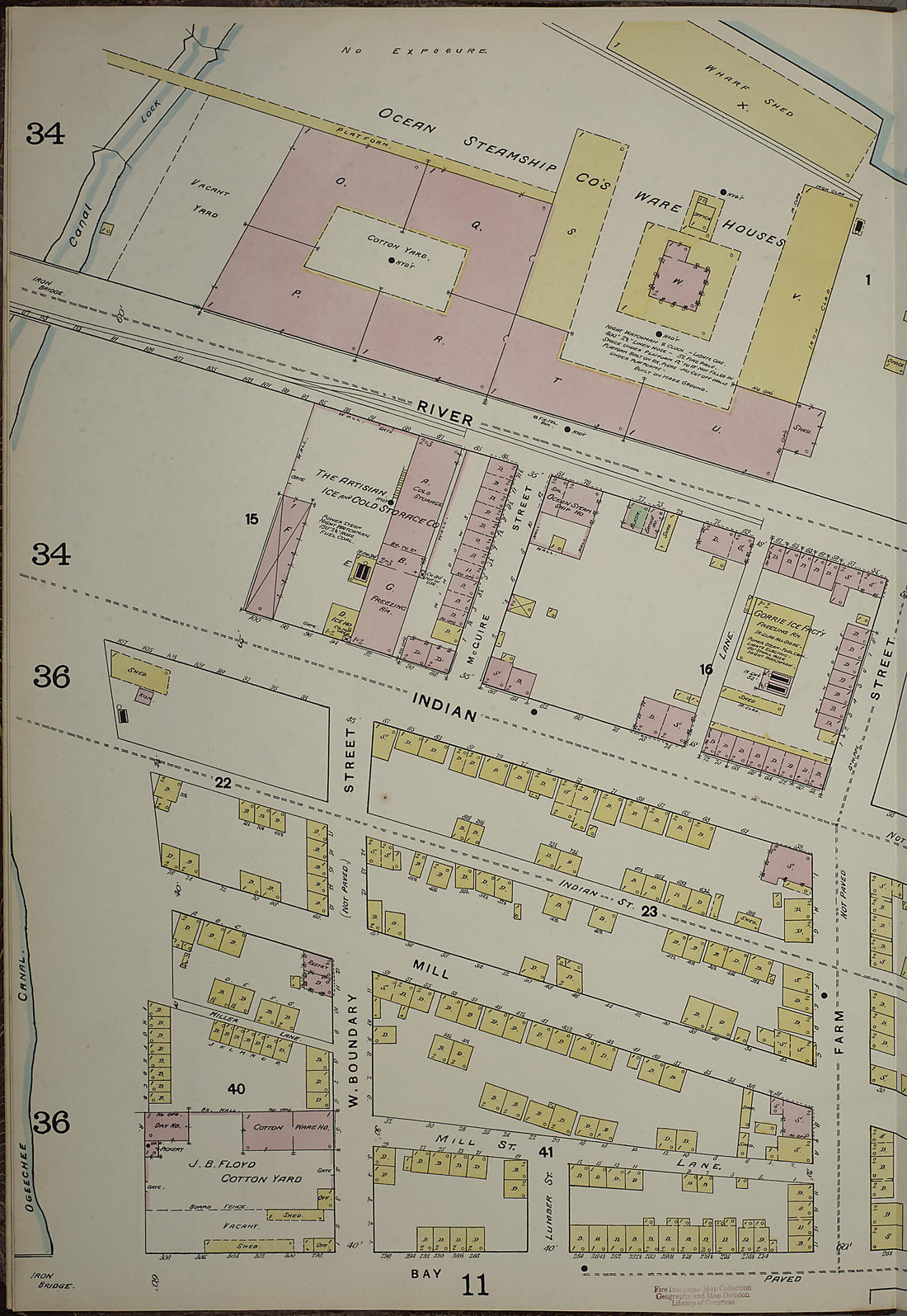 This old map of Savannah, Chatham County, Georgia was created by Sanborn Map Company in 1888