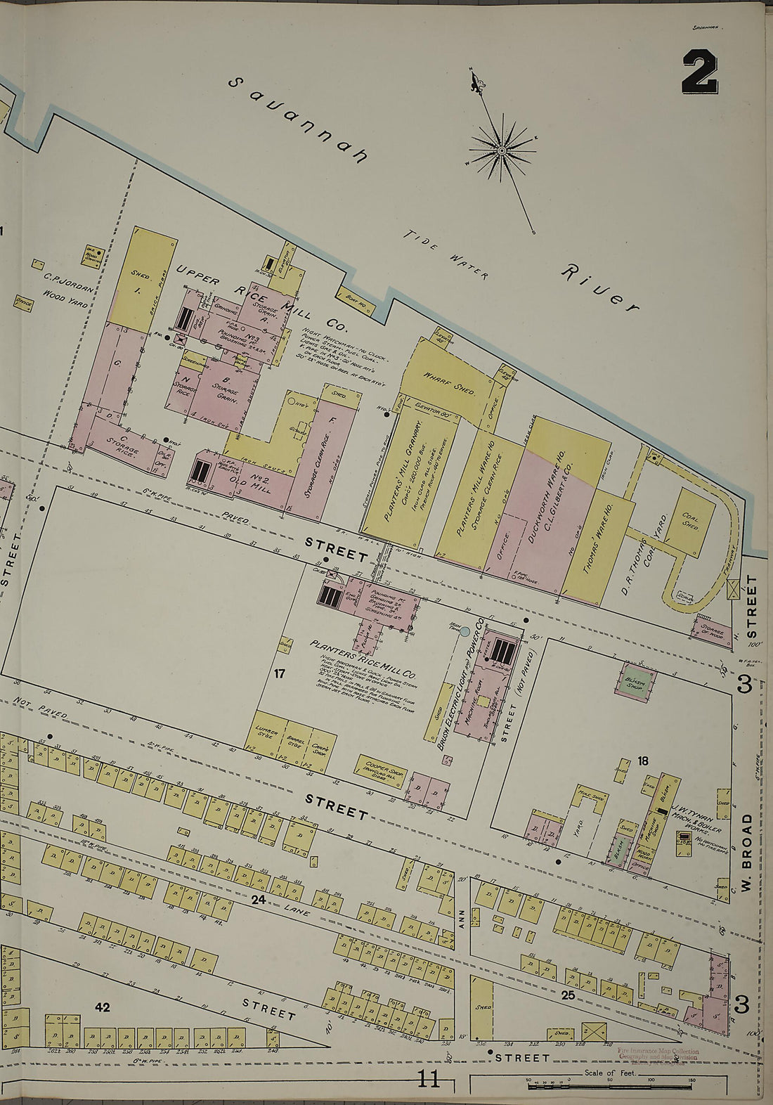 This old map of Savannah, Chatham County, Georgia was created by Sanborn Map Company in 1888