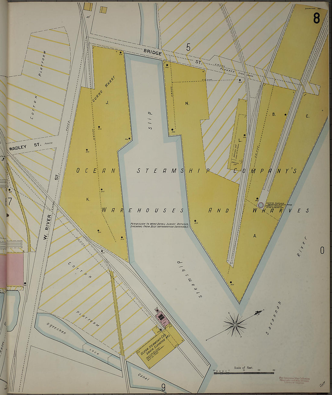 This old map of Savannah, Chatham County, Georgia was created by Sanborn Map Company in 1898