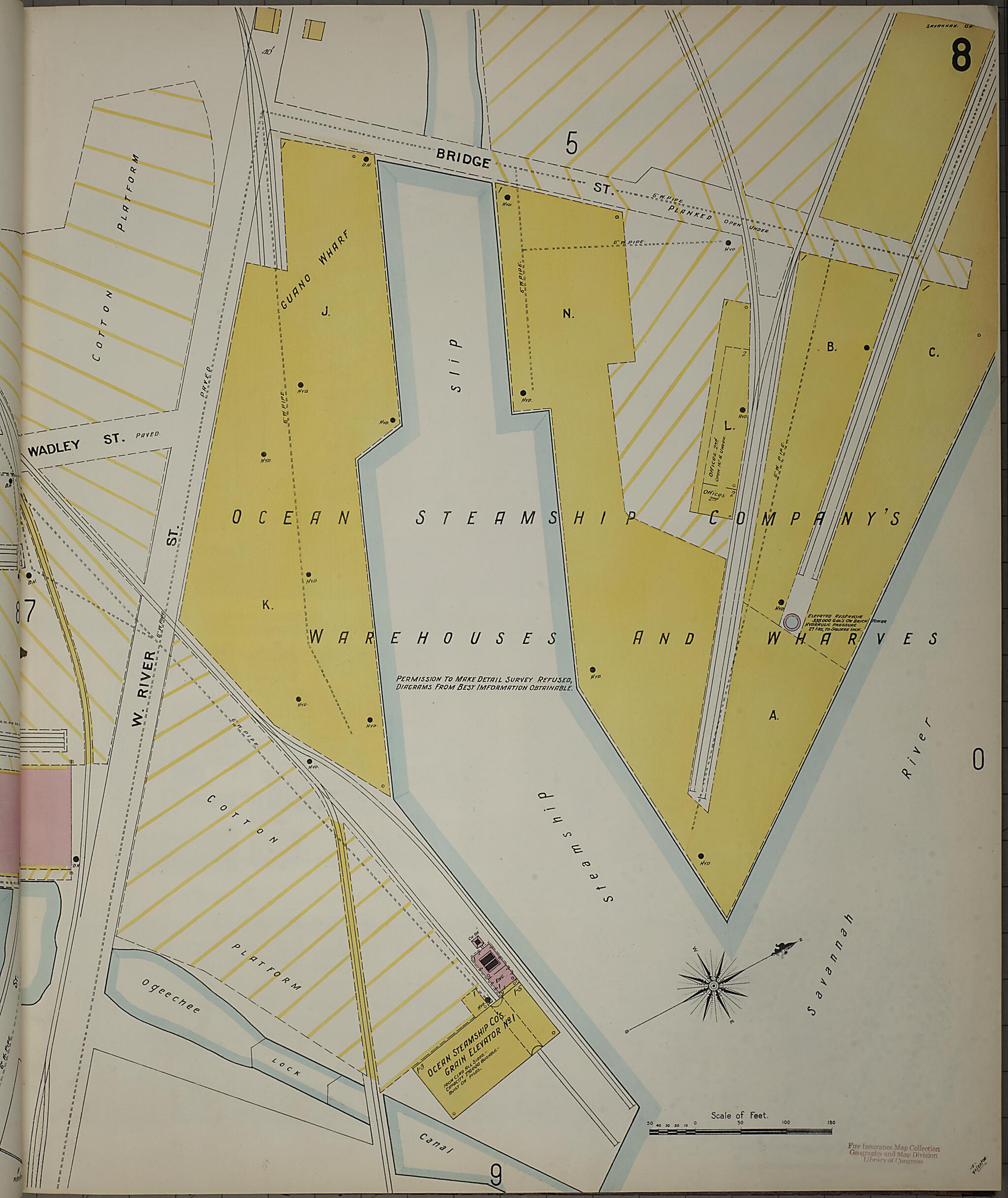 This old map of Savannah, Chatham County, Georgia was created by Sanborn Map Company in 1898