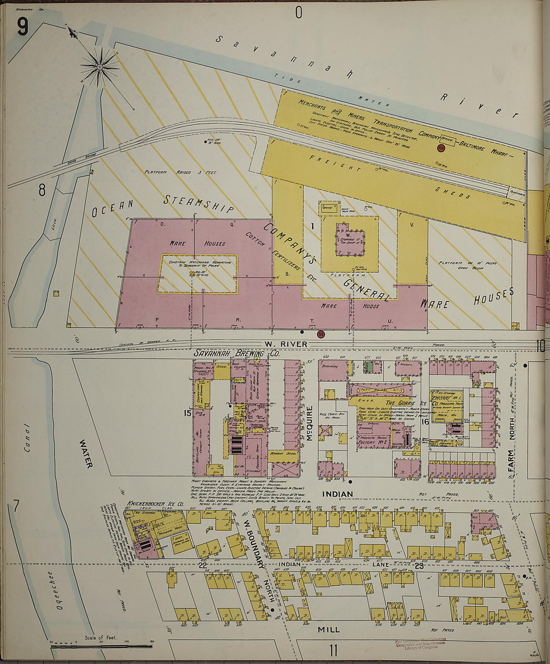 This old map of Savannah, Chatham County, Georgia was created by Sanborn Map Company in 1898