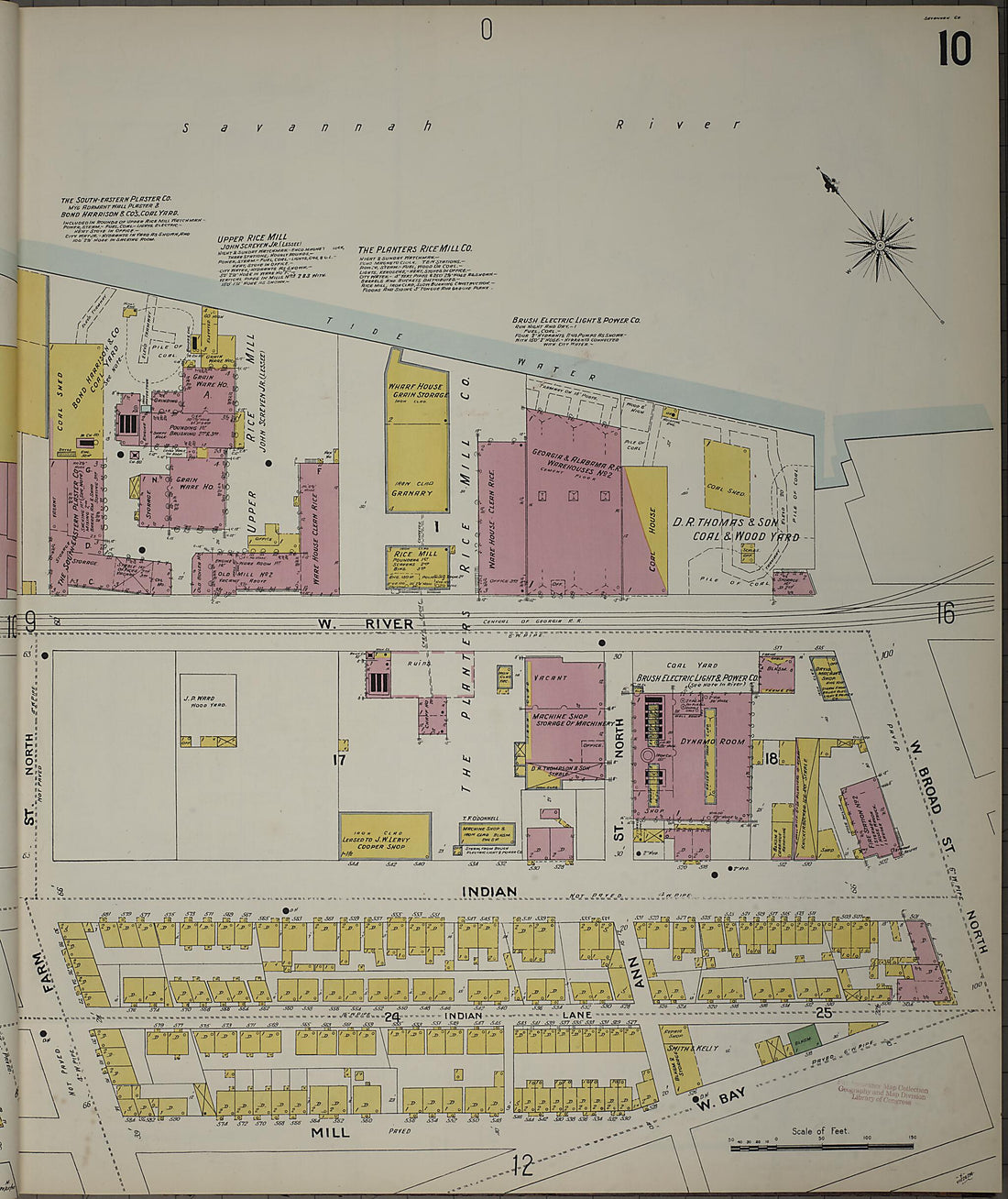 This old map of Savannah, Chatham County, Georgia was created by Sanborn Map Company in 1898