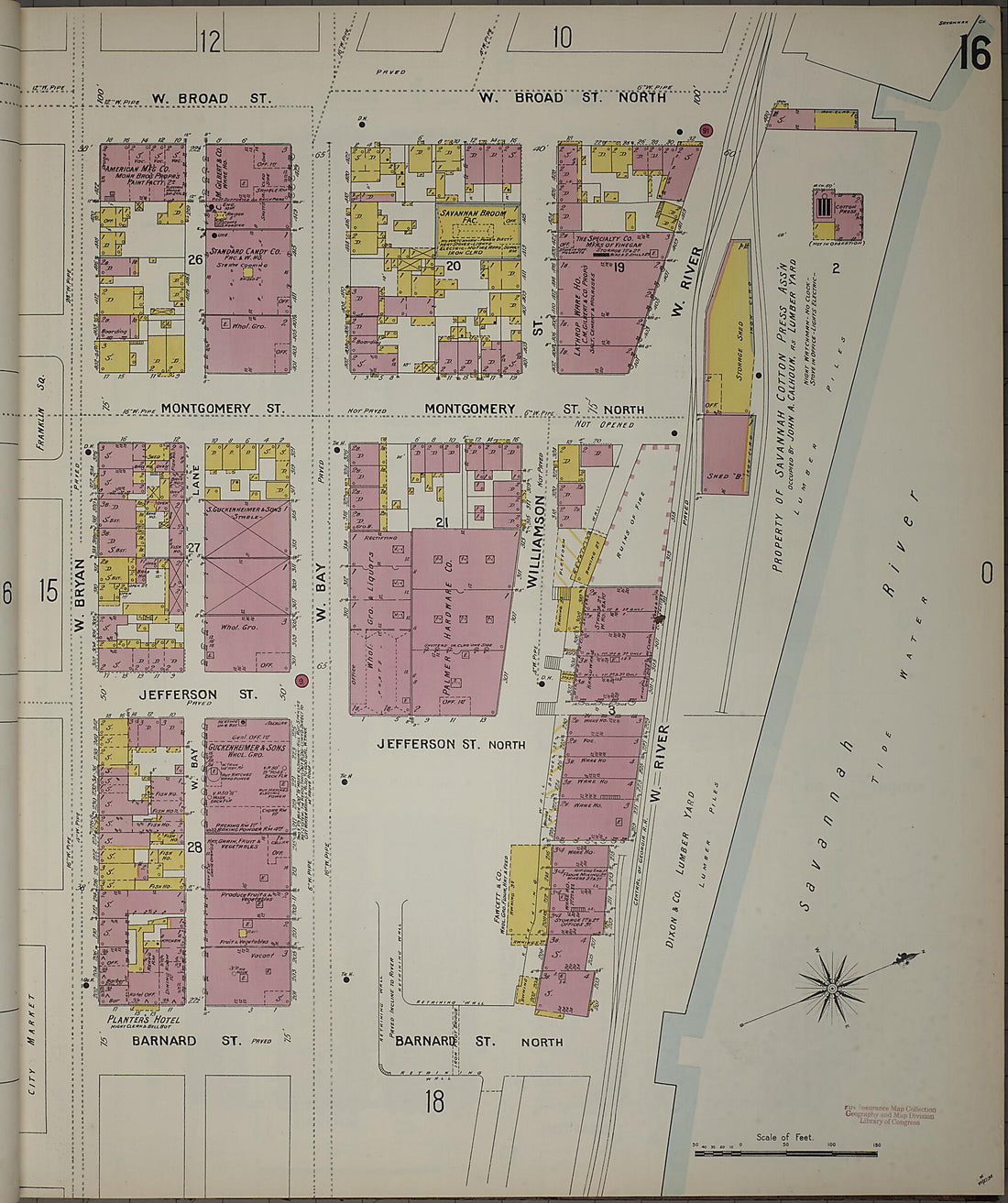 This old map of Savannah, Chatham County, Georgia was created by Sanborn Map Company in 1898